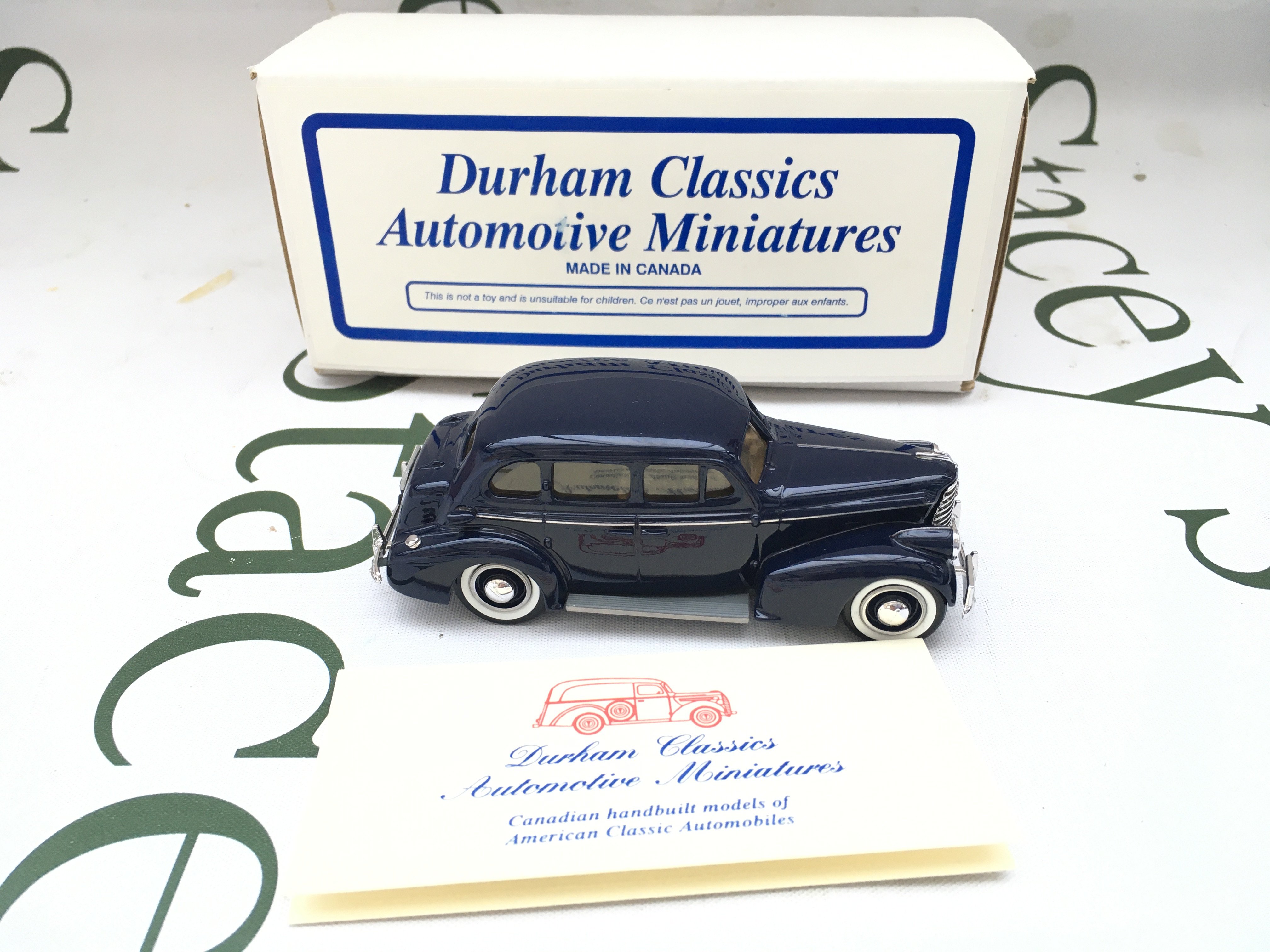 A Boxed Durham Classics 1938 Olds 4 Door Sedan. 1/43 Scale.