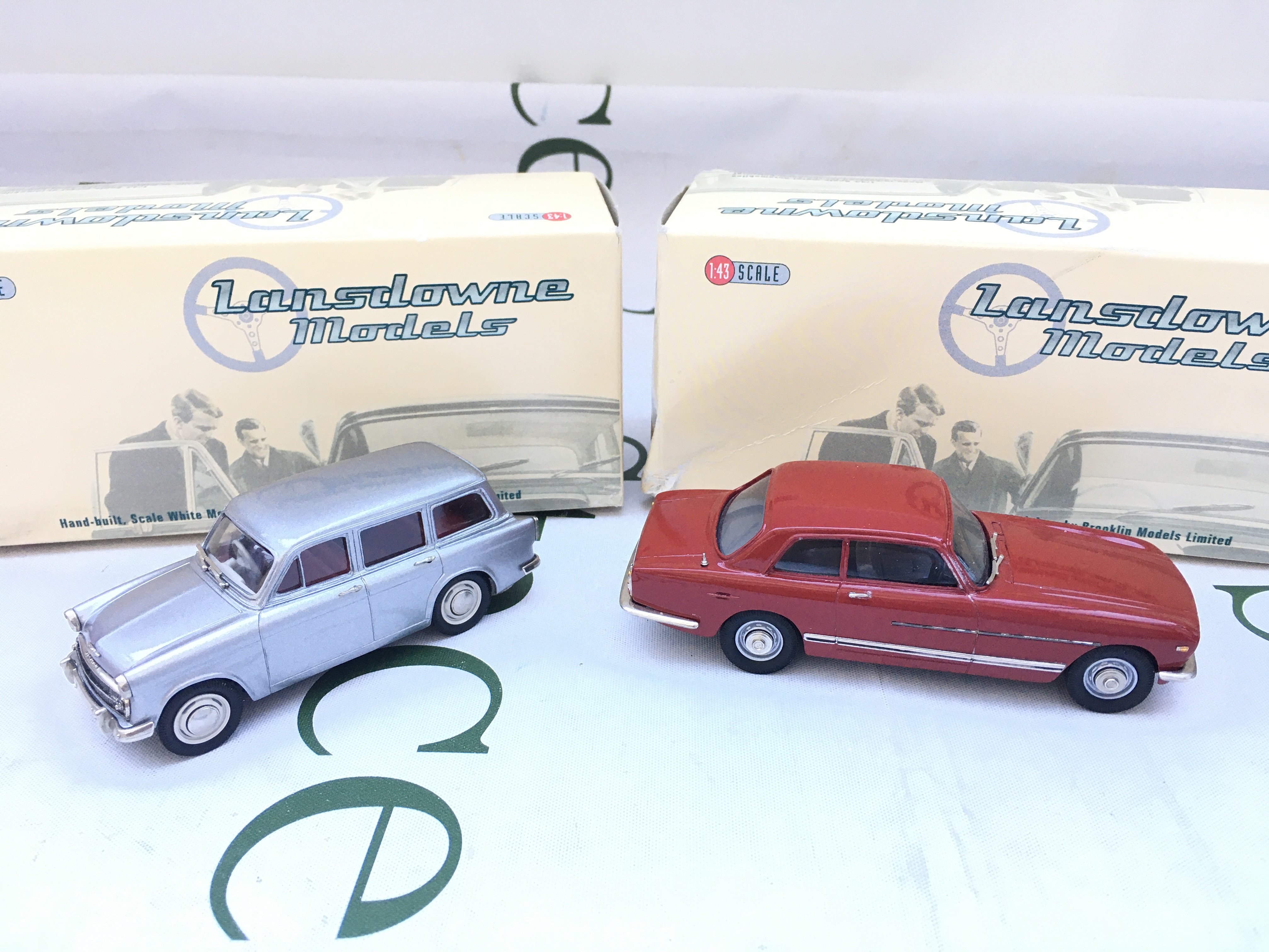2 X Boxed Lansdowne Models 1/43 Scale. A 1957 Hillman Minx Estate-Series I #LDM.88 And A 1973 Bristol 411 Series III.