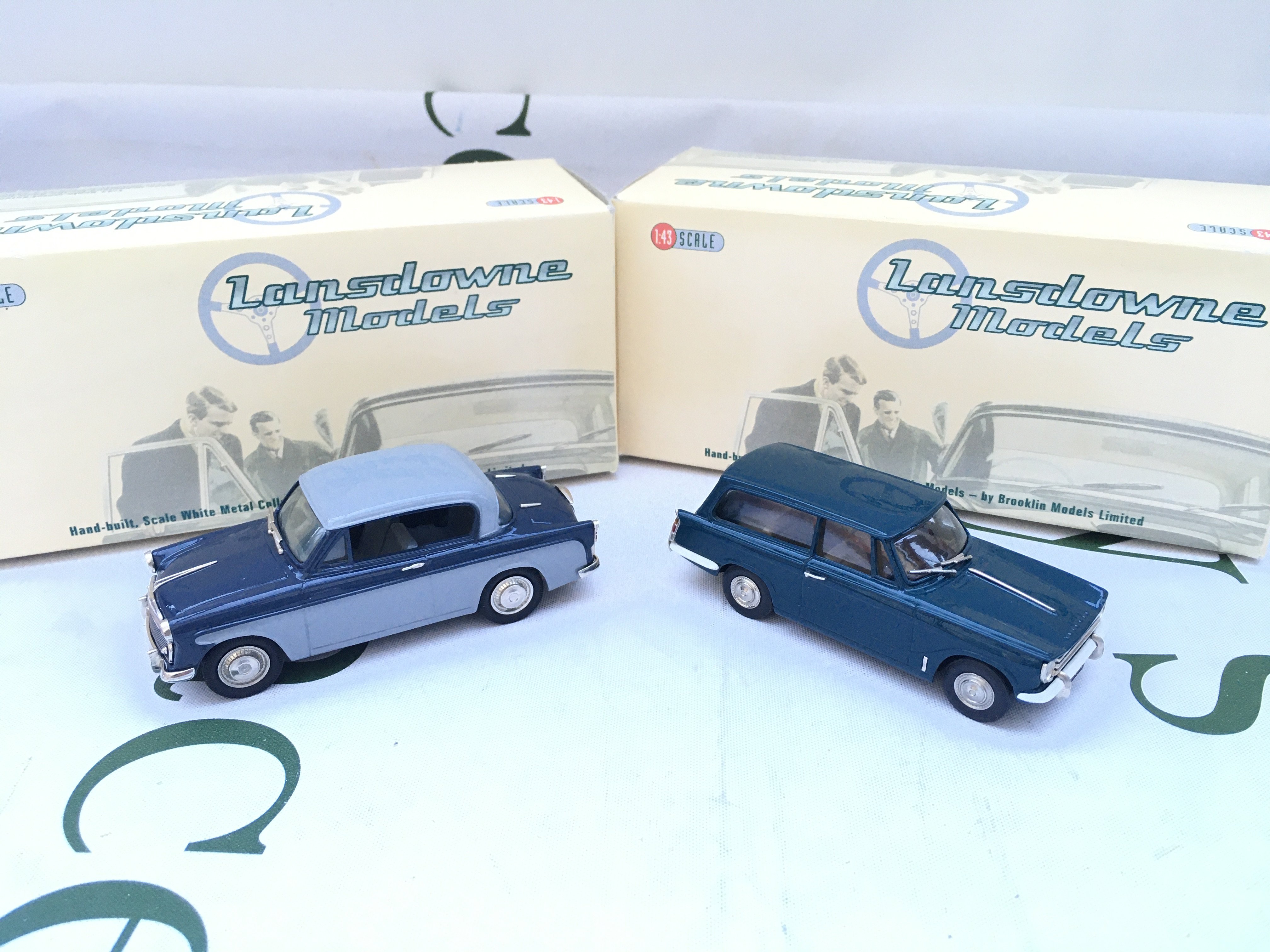 2 X Boxed Lansdowne Models 1/43 Scale.A 1955 Sunbeam Rapier Series I #LDM.76 And A 1965 Triumph Herald 13/60 Estate #LDM.73.