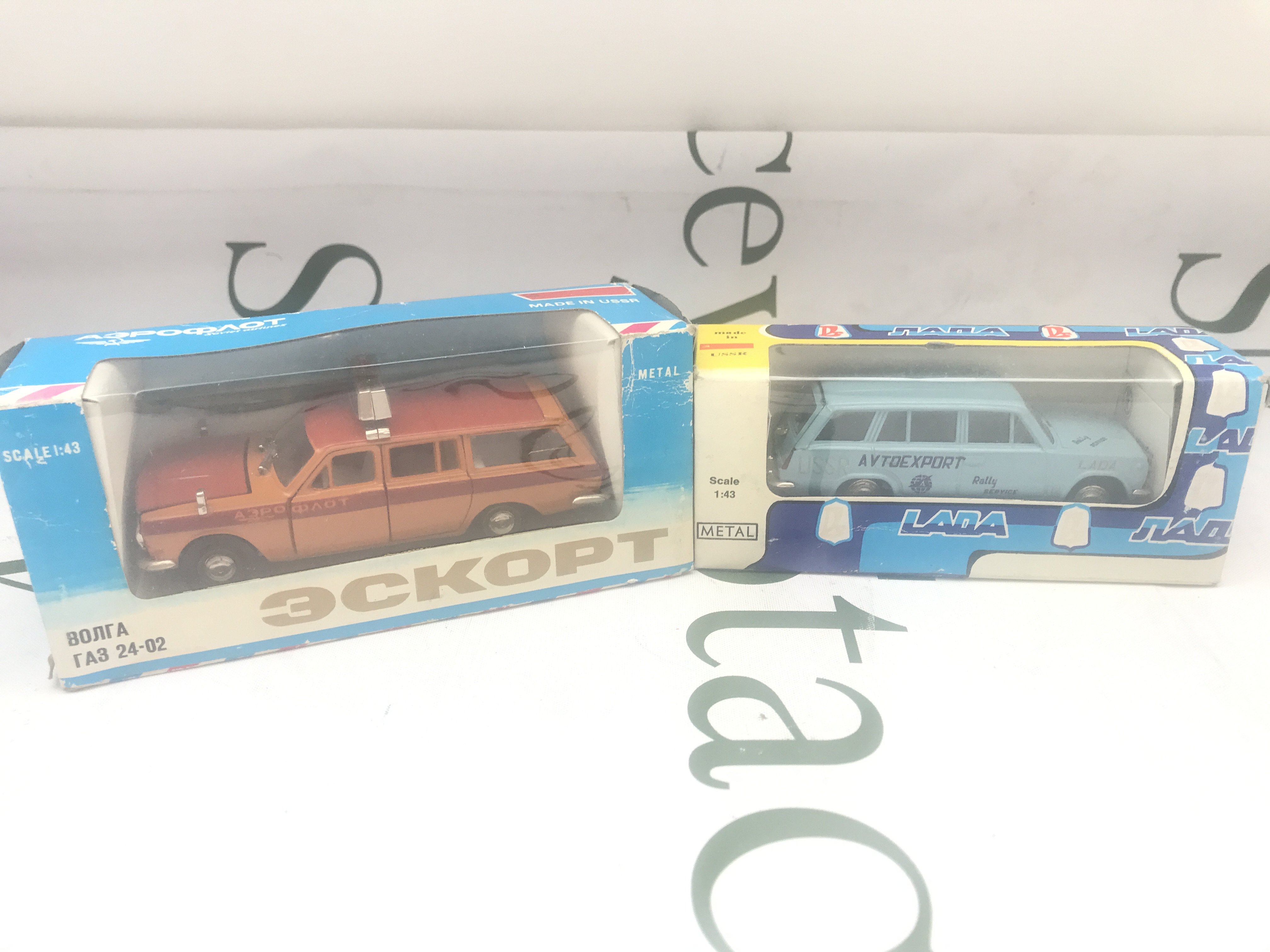 2 Boxed Russian Diecast Vehicles. A Lada And A Aeroflot Car.