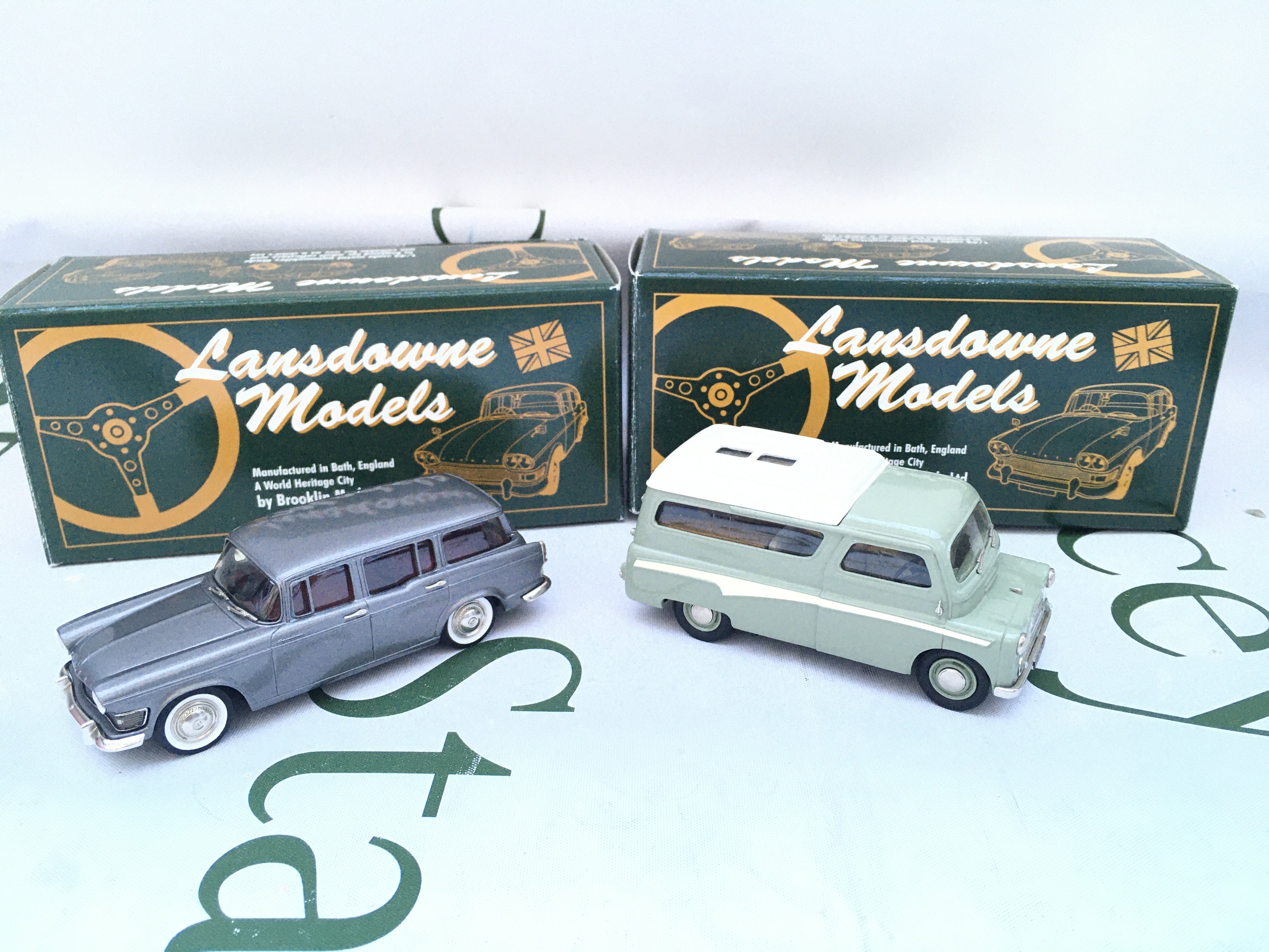 2 X Boxed Lansdowne Models 1/43 Scale.A 1961 Humber Super Snipe Estate #LDM 16A And A 1960 Bedford Dormobile Romany-DE-Luxe #LDM.33.