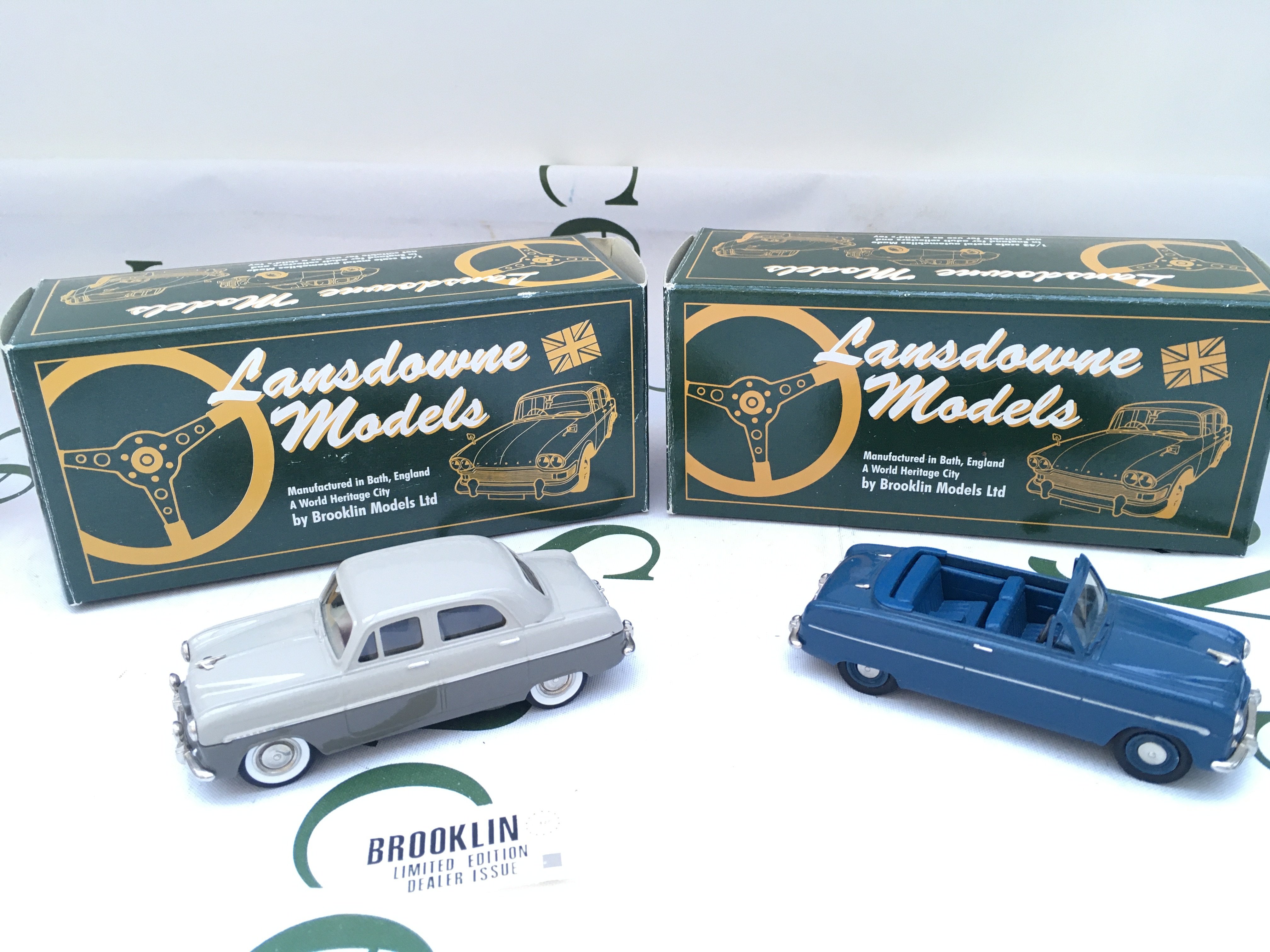 2 X Boxed Lansdowne Models 1/43 Scale. A 1954 Ford Zephyr Zodiac #LDM.7 And A Ford Zephyr Six Convertible #LDM 78.