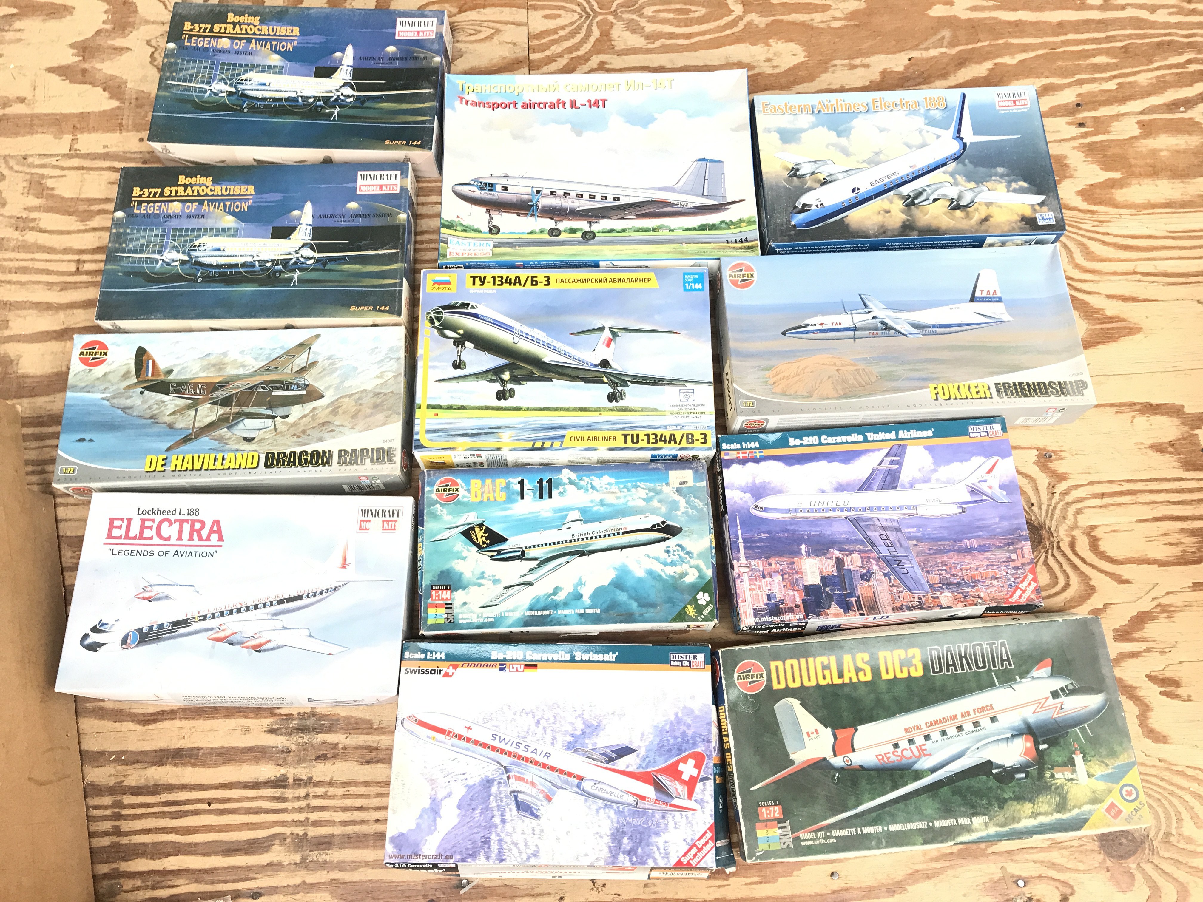 A Collection Of Plastic Aircraft Model Kits. Without Decals Or Instructions. No Reserve.