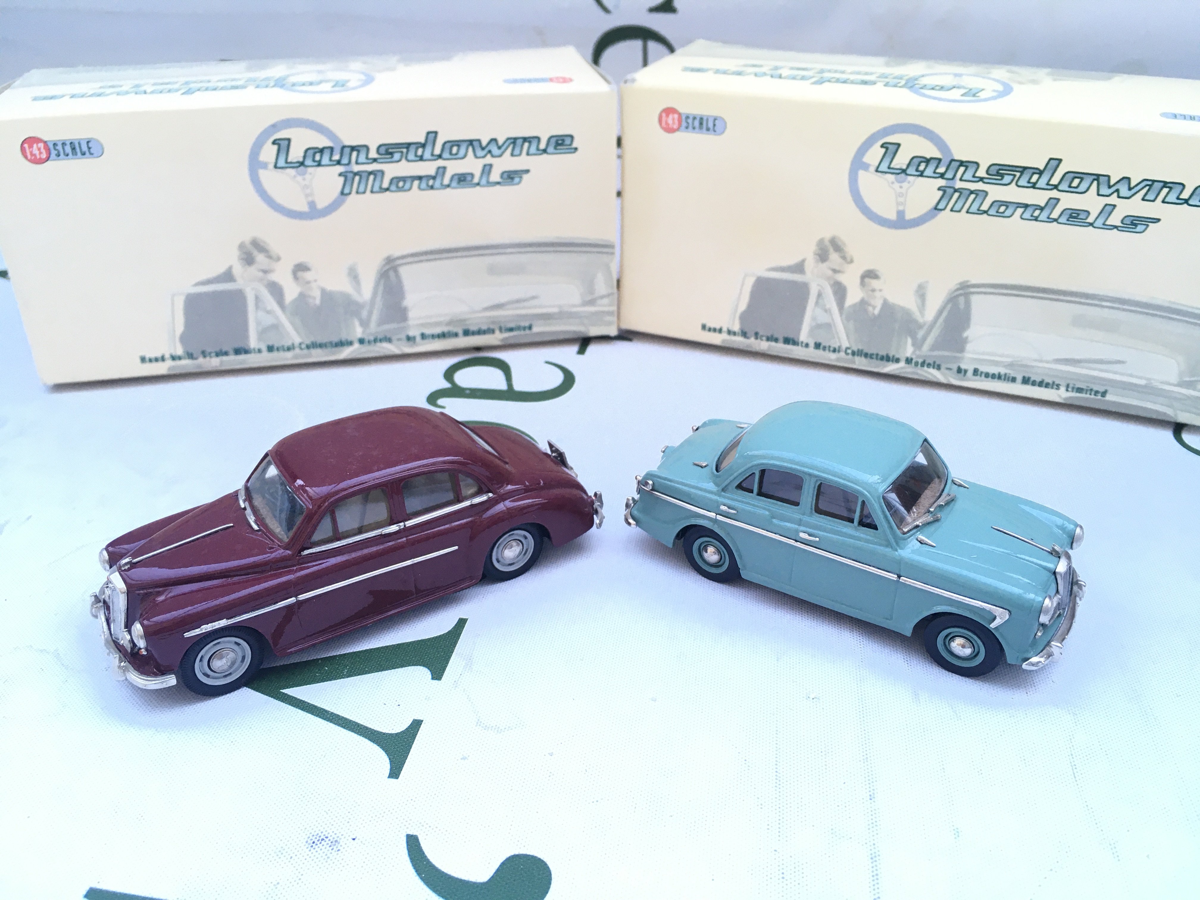 2 X Boxed Lansdowne Models 1/43 Scale.A 1957 Wolseley 15/50 #LDM.70 And A 1957 Wolseley 1500.