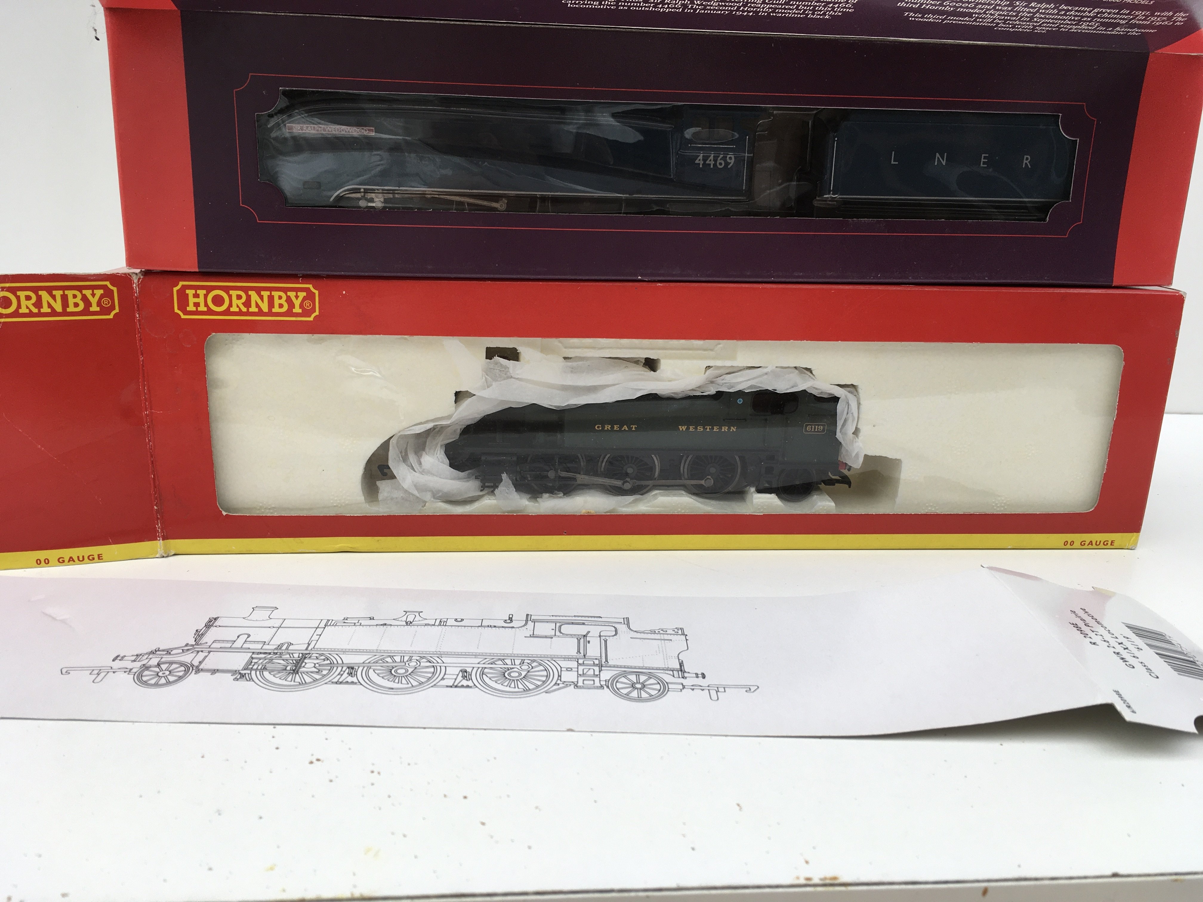 2x boxed locomotives by Hornby 00 gauge including R2098E GWR Class 61XX and R328 Sir Ralph Wedgewood limited edition. No reserve