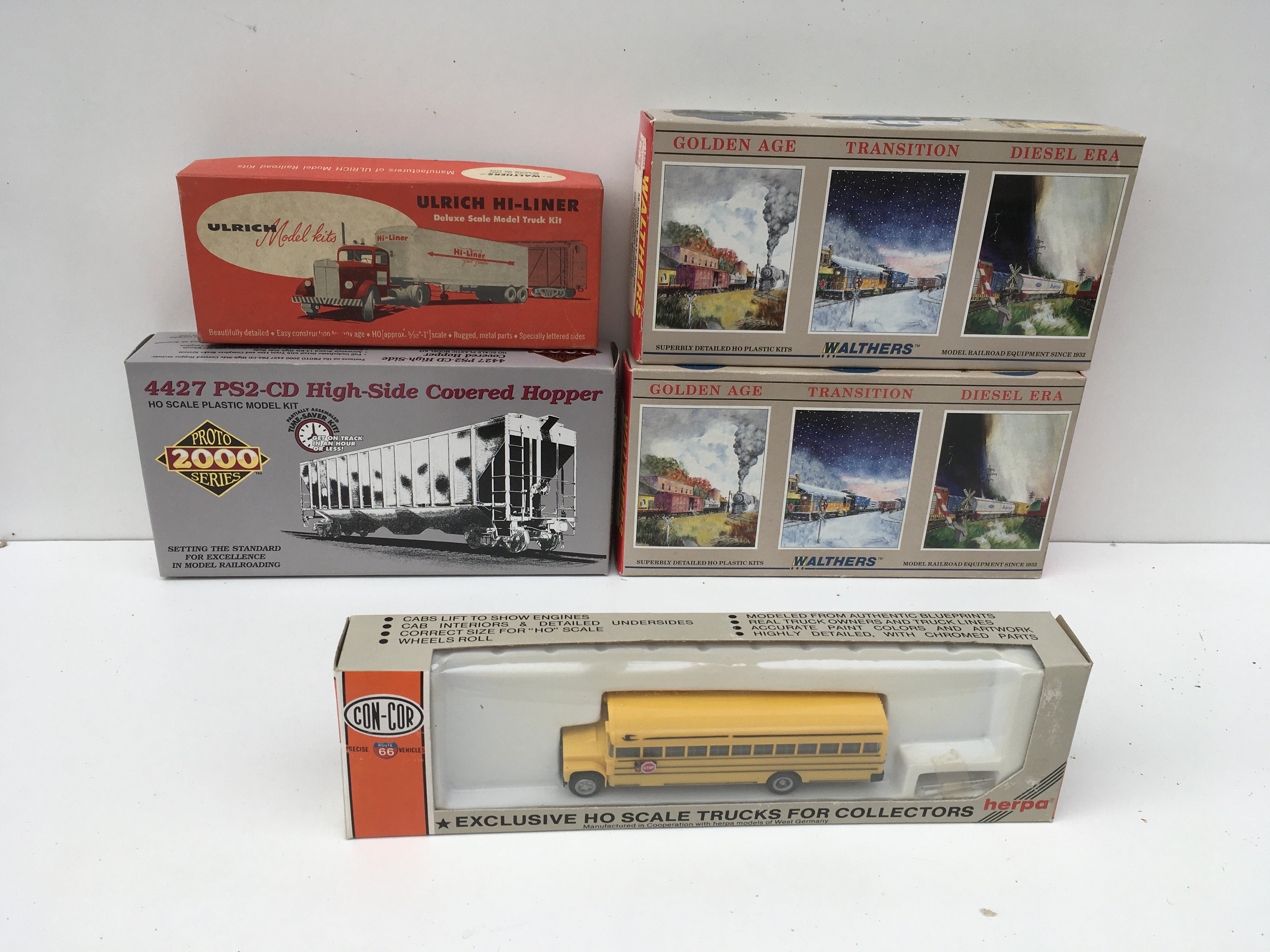 7x Boxed model railway accessories in HO scale features kits and ready to use. Manufacturers include Walthers..Proto 2000 series..and others. No reserve