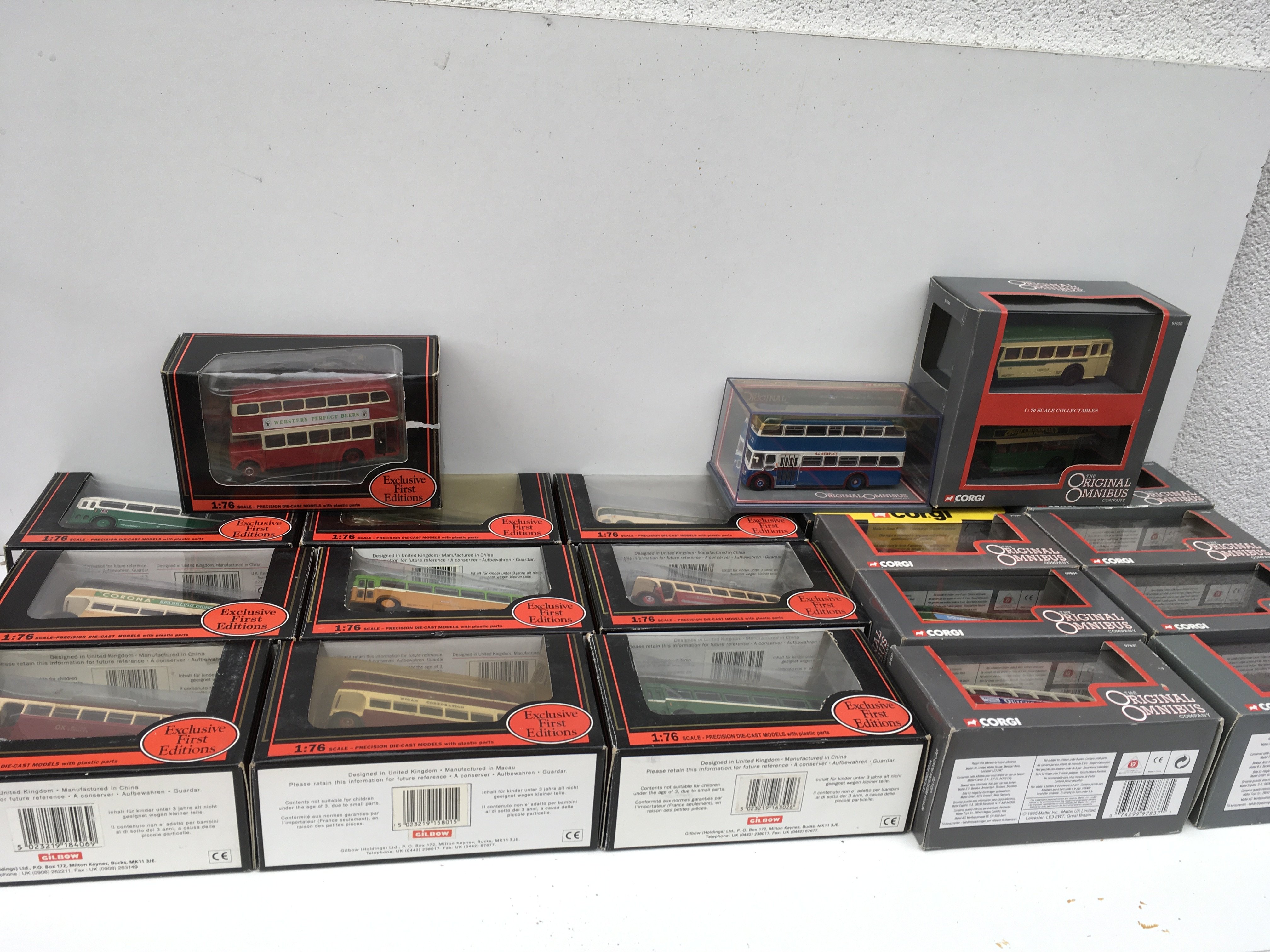A collection of 20 boxed diecast model buses by Corgi and EFE. No reserve