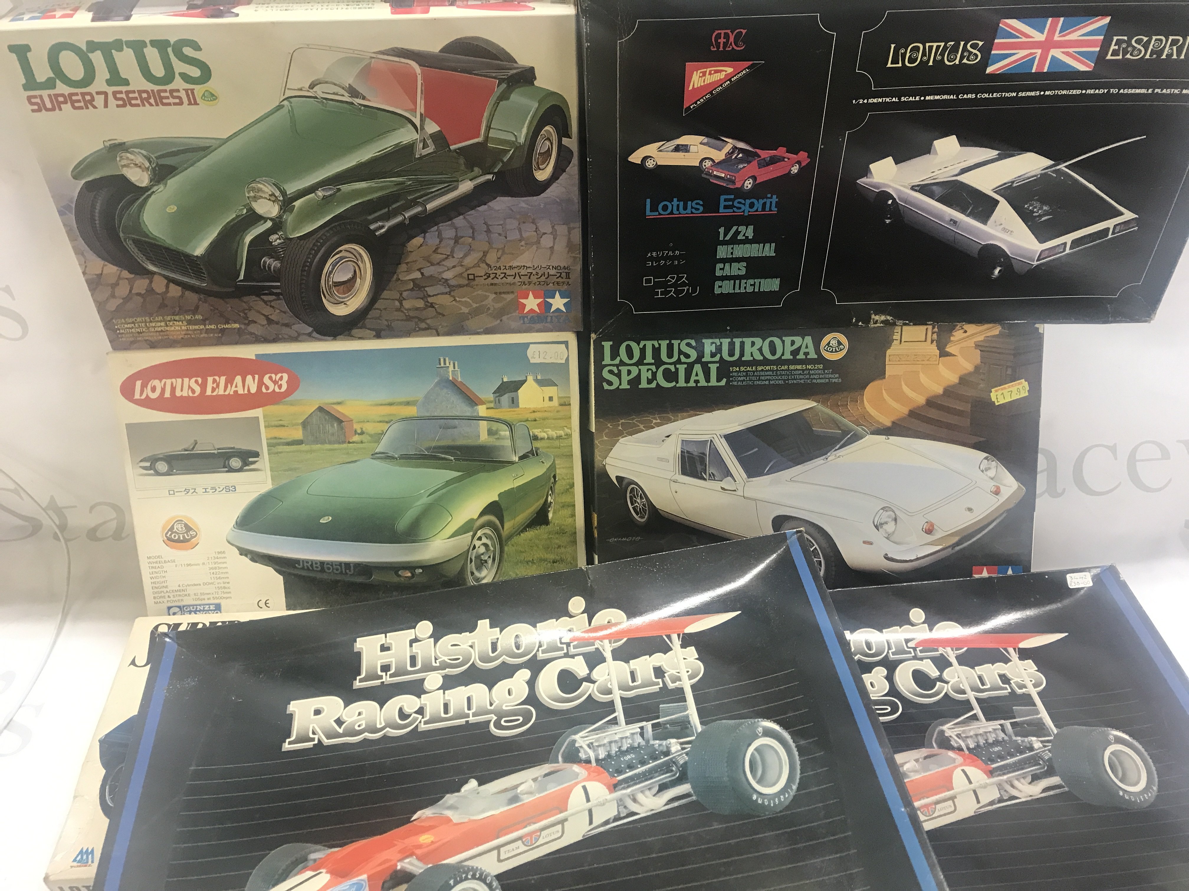 7 Boxed And Complete Lotus Model Kits including 2 X Lotus 49 B