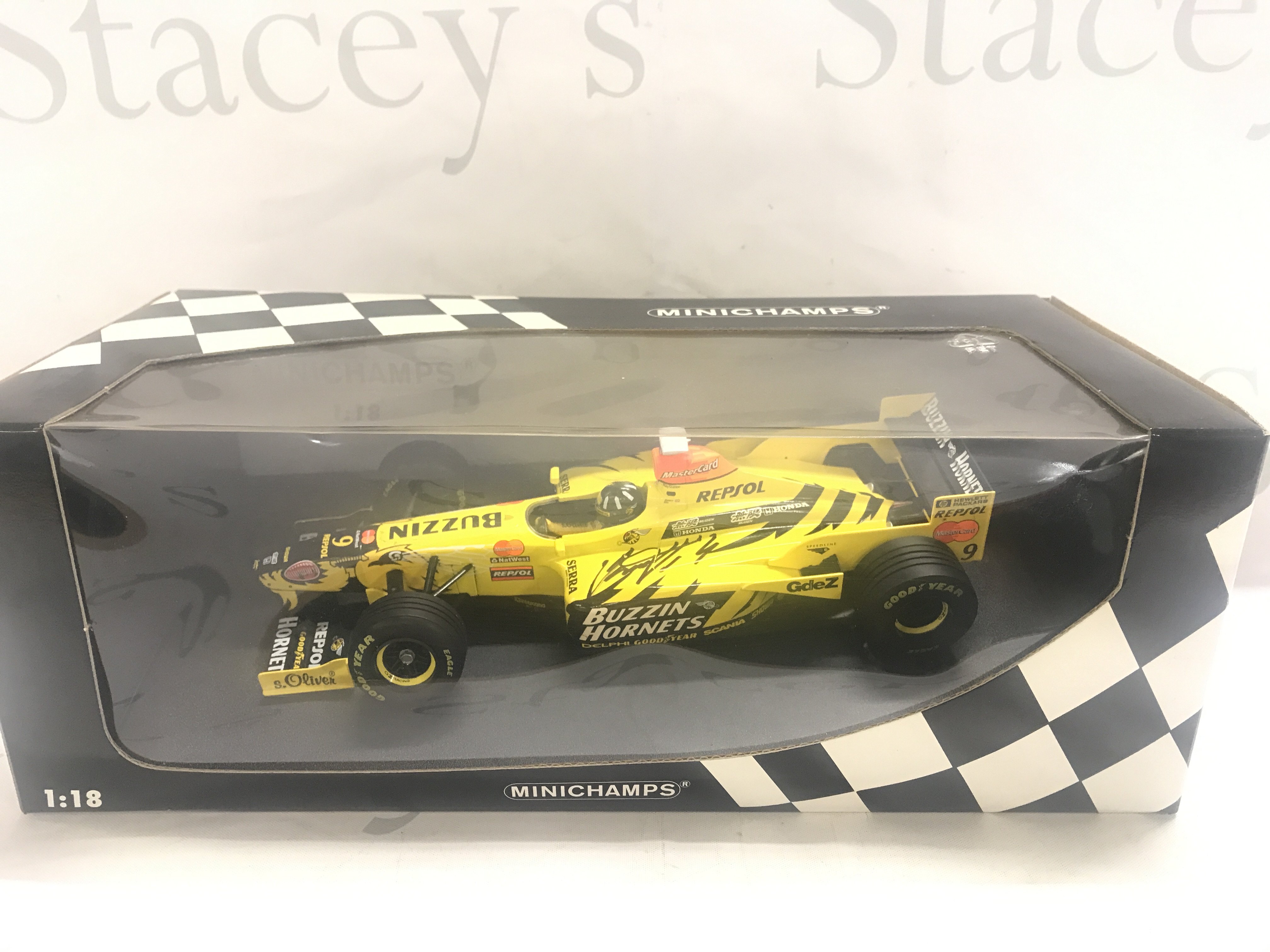 A Boxed Minichamps Jordon Mugen Honda 198 D.Hill 1/18 Scale.