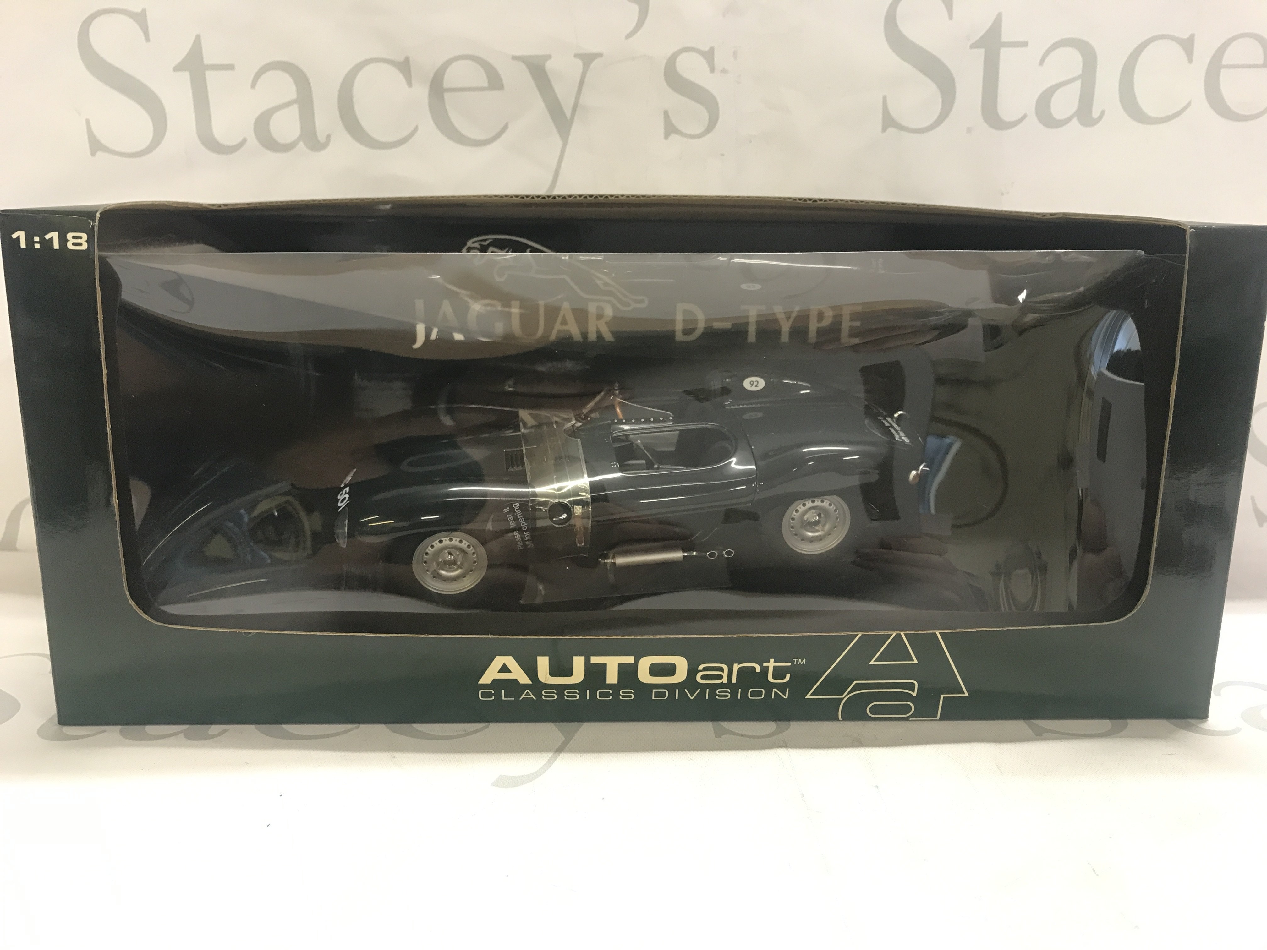 A Boxed Autoart 1/18 Scale Of A Jaguar D-Type.