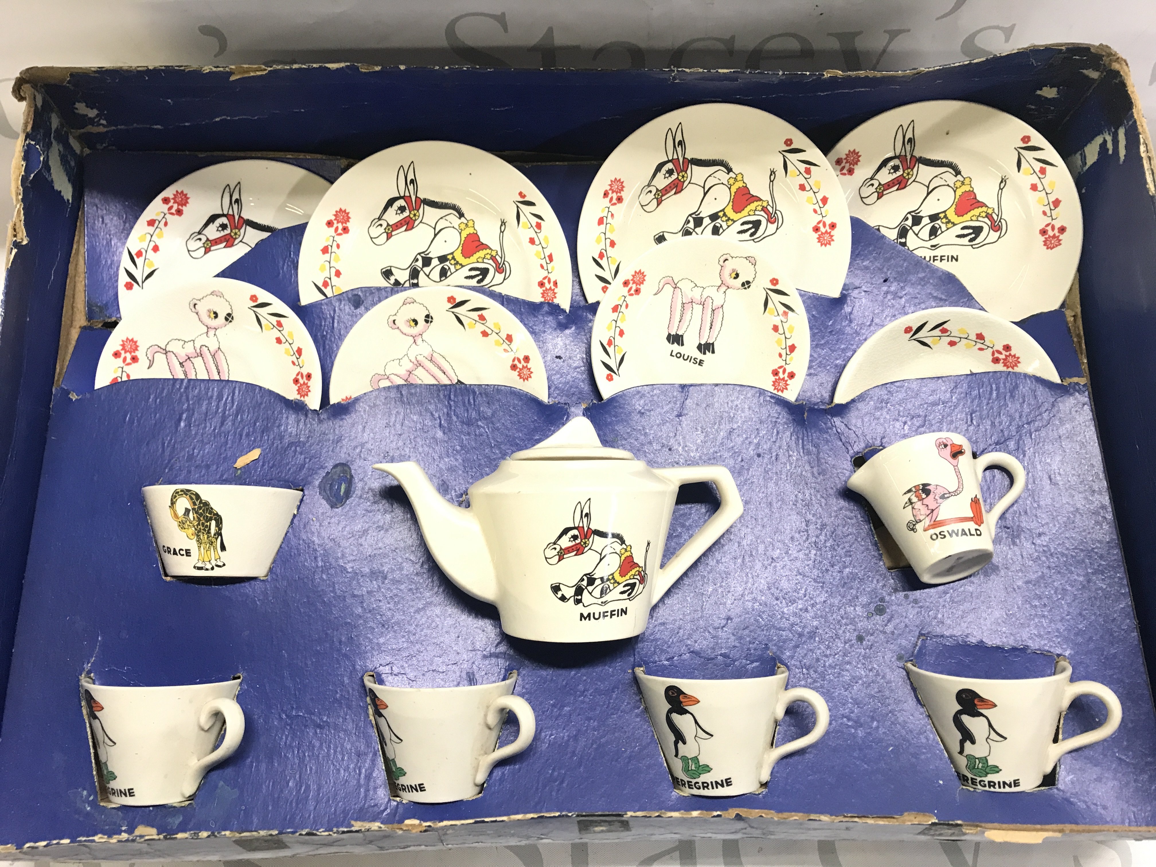 A Boxed Chad Valley Muffin The Mule Tea Set.