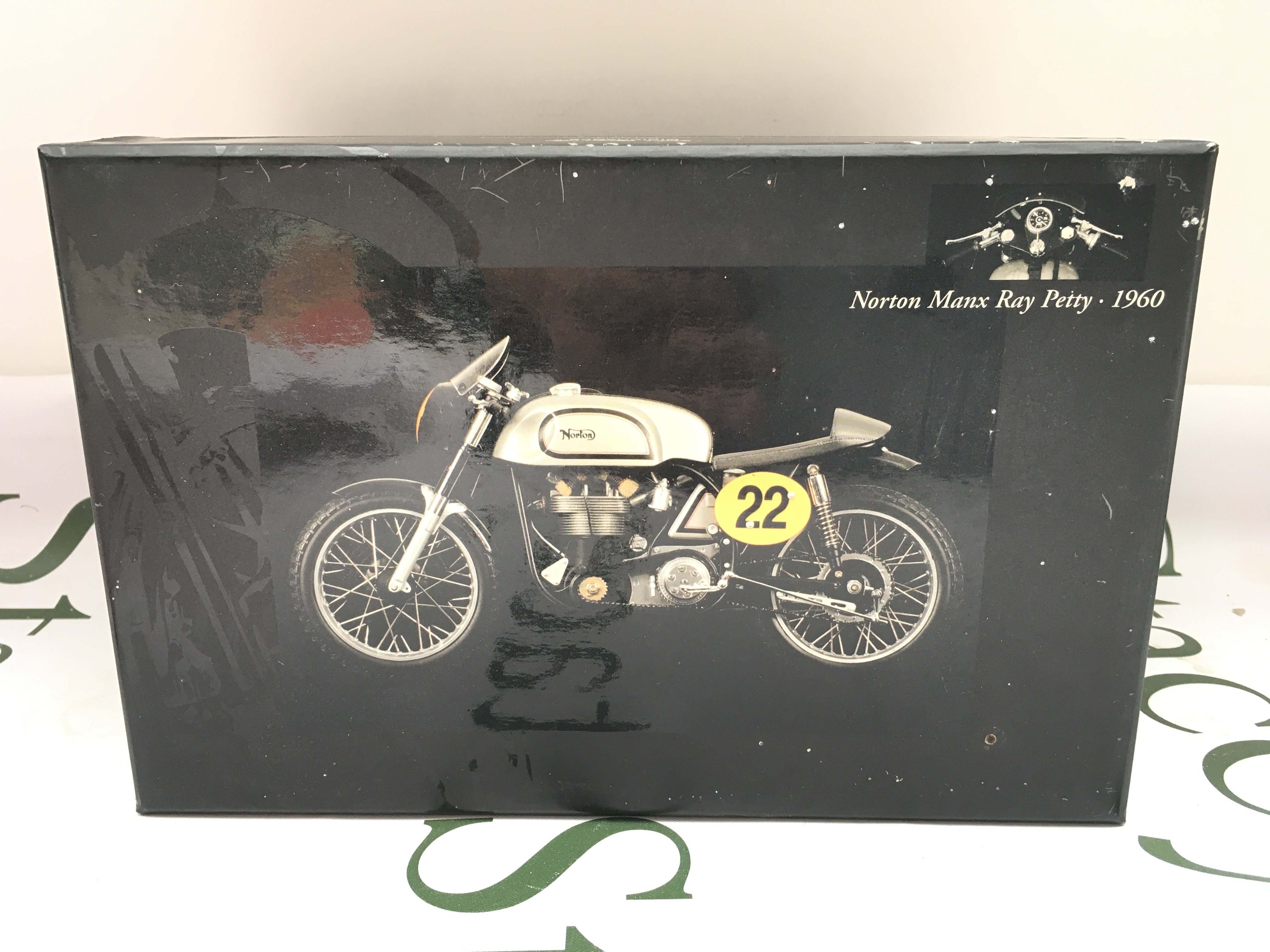 A Boxed Minichamps 1960 Norton Manx Ray Petty Bike 1/12 Scale.