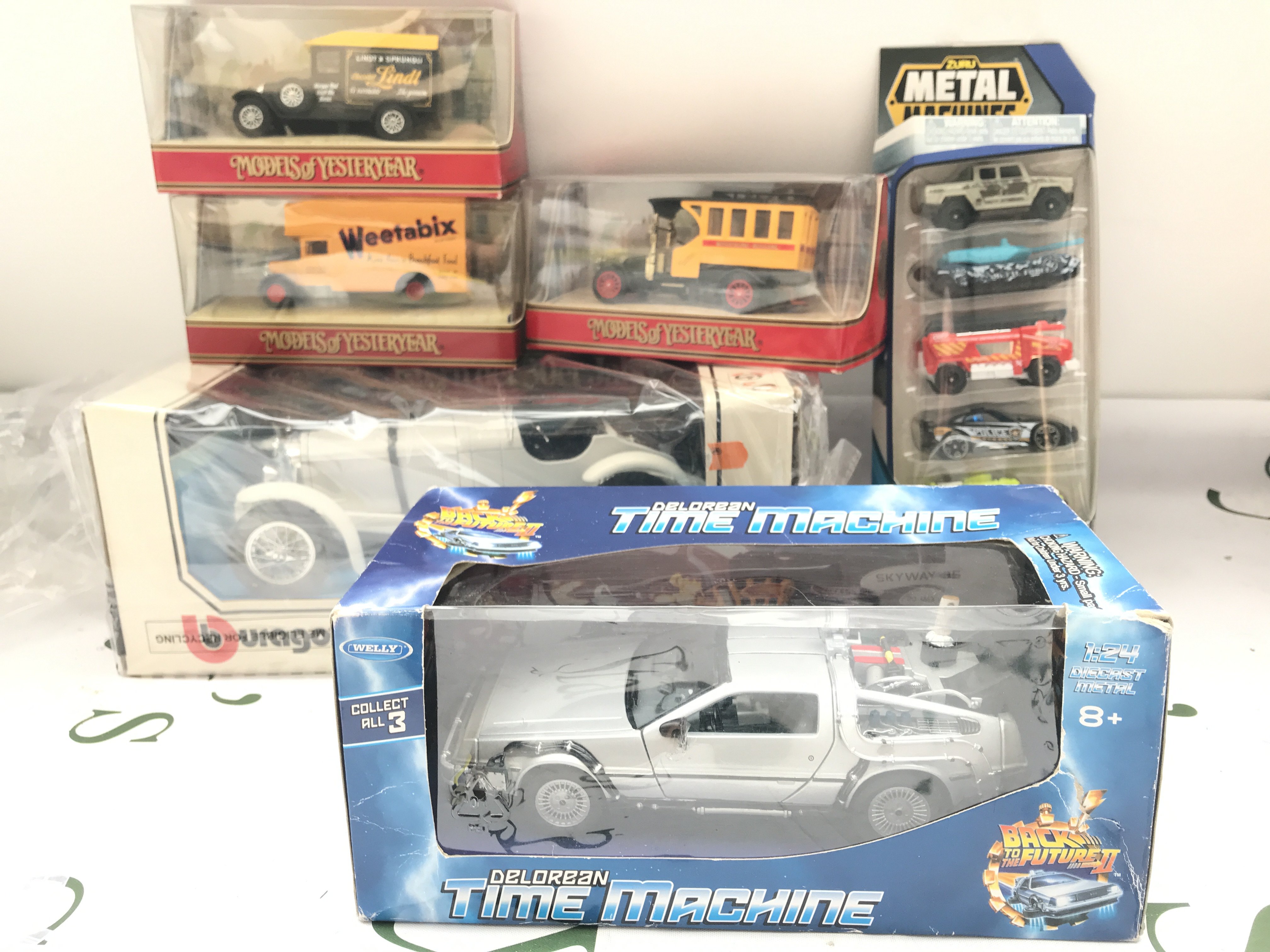 A Collection Of Boxed Diecast Including Back To The Future Delorean. No Reserve.