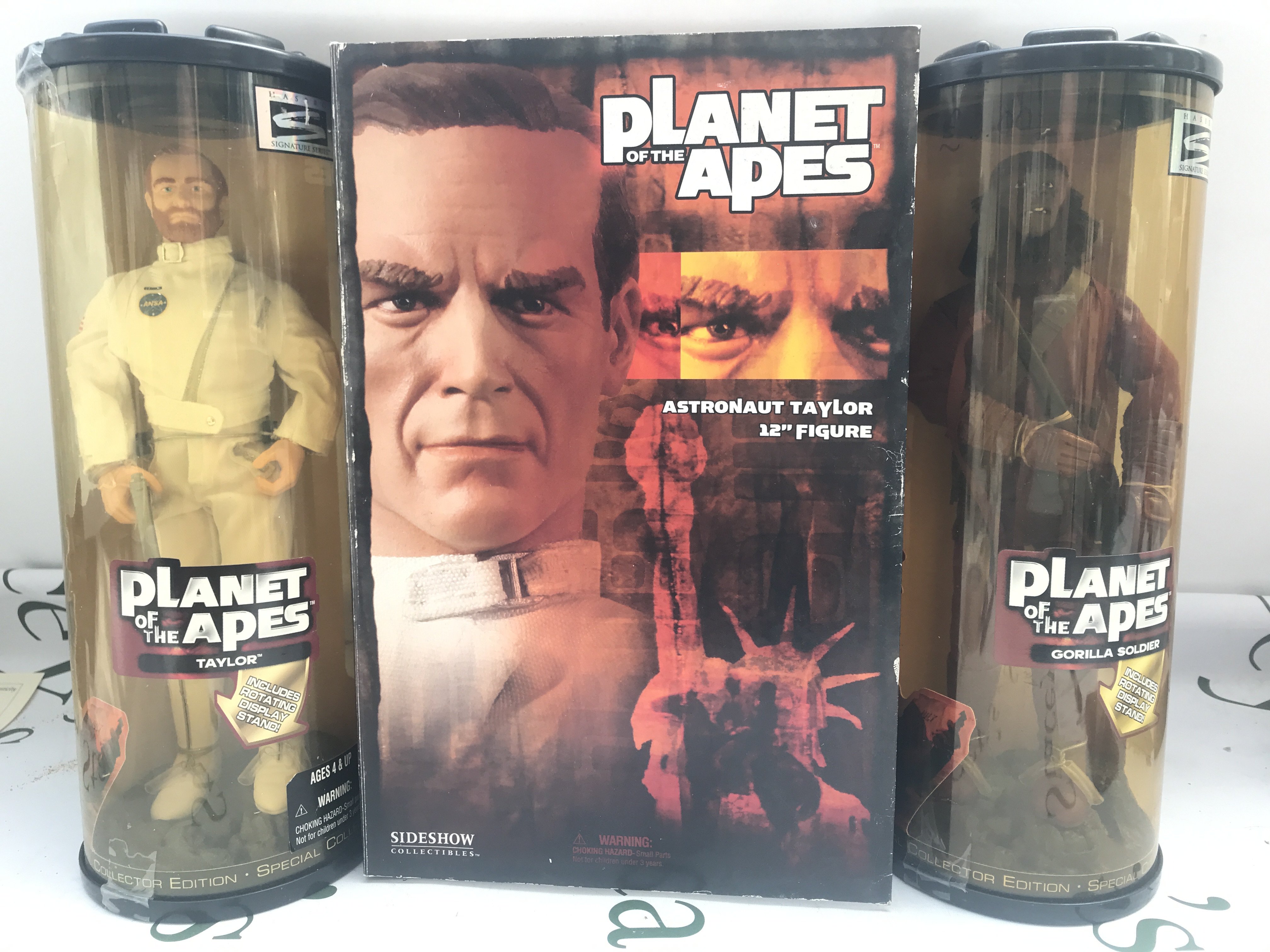 3 X Boxed Planet Of The Apes Figures by Sideshow And Hasbro. No Reserve.
