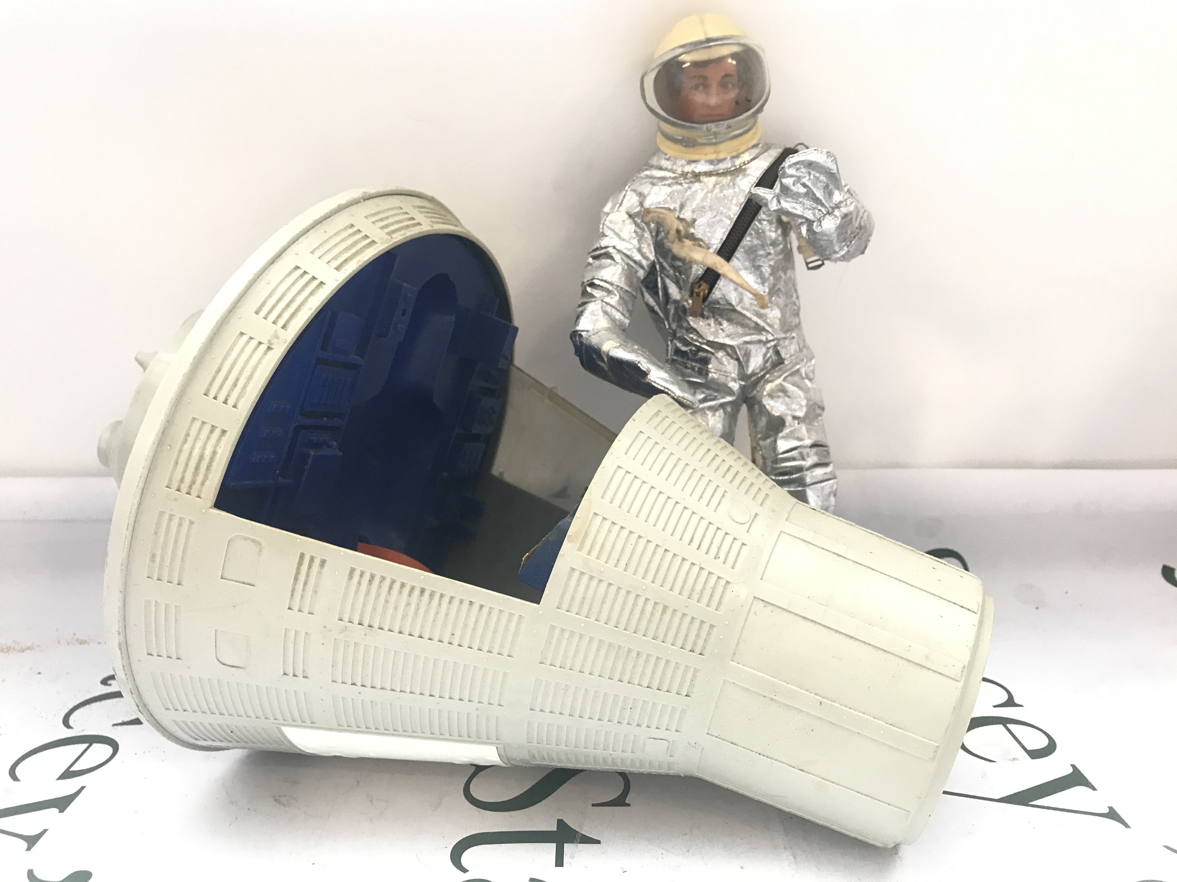 A Vintage Action Man I'm space Suit (Hand Missing) With Space Capsule. No Reserve.