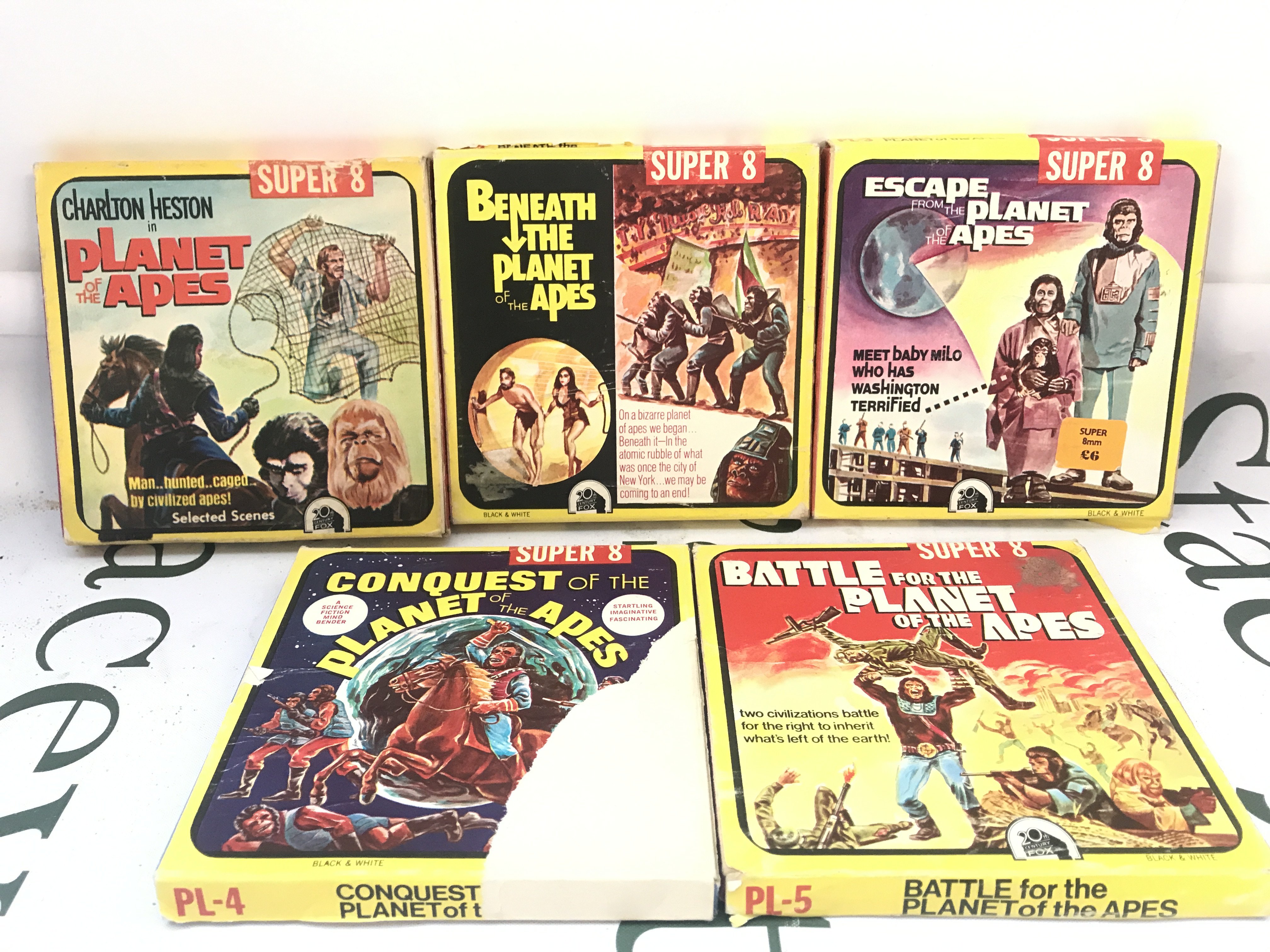 All 5 Original Planet Of The Apes Movies On Super 8mm. No Reserve.
