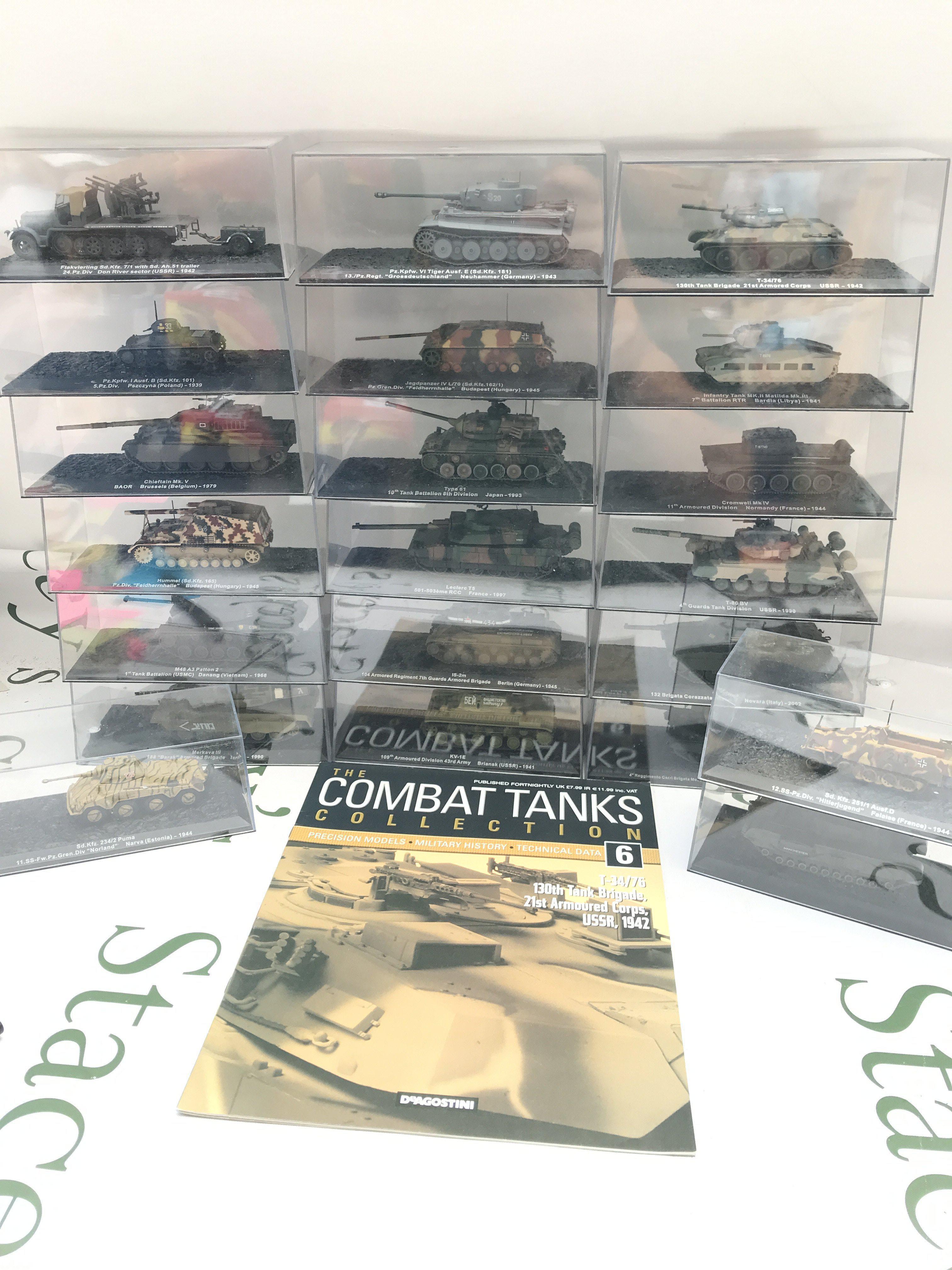 A Collection Of DeAGOSTINI The Combat Tanks Magazine With Models And Stands.Approximately 70 Issues. (3)