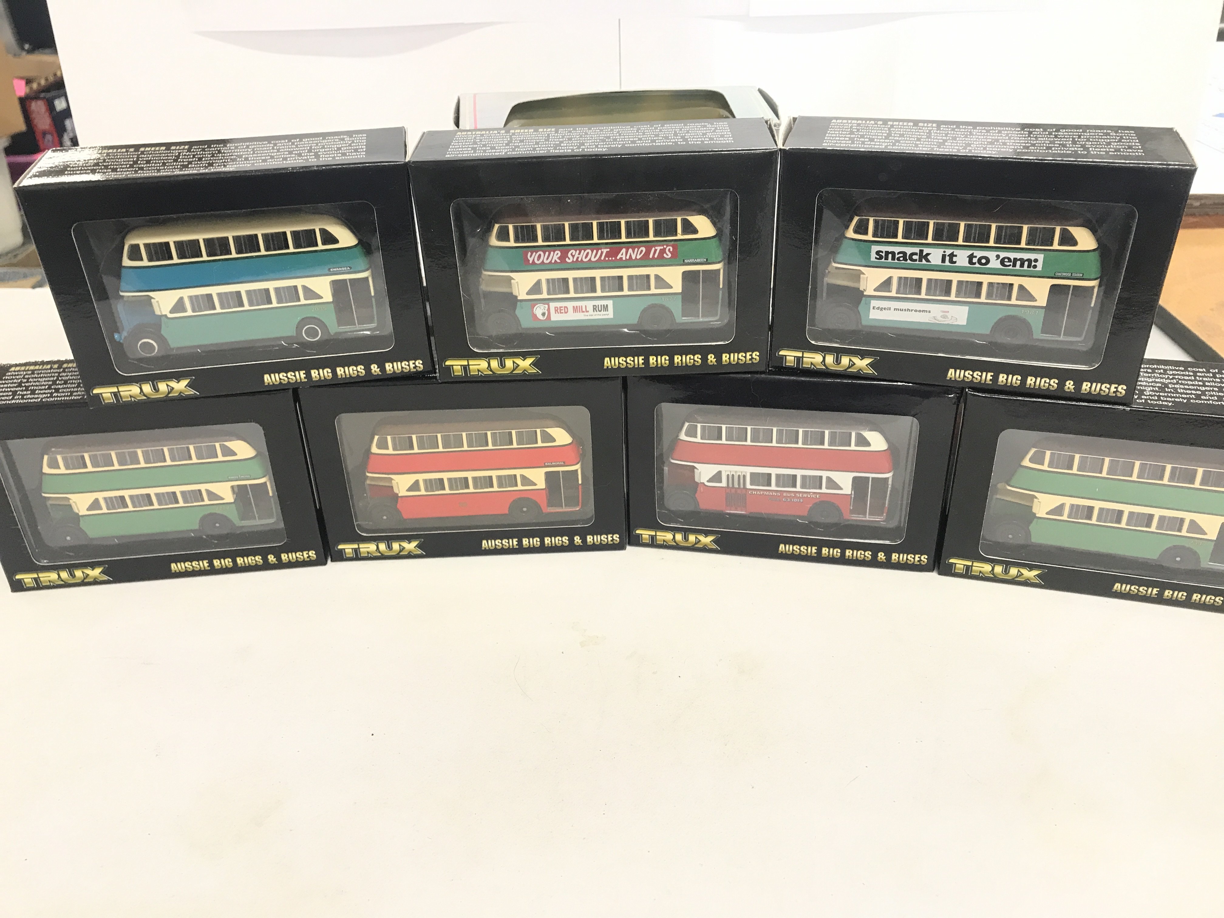 A box containing various model busses to include Limited First Editions and Trux. No Reserve.