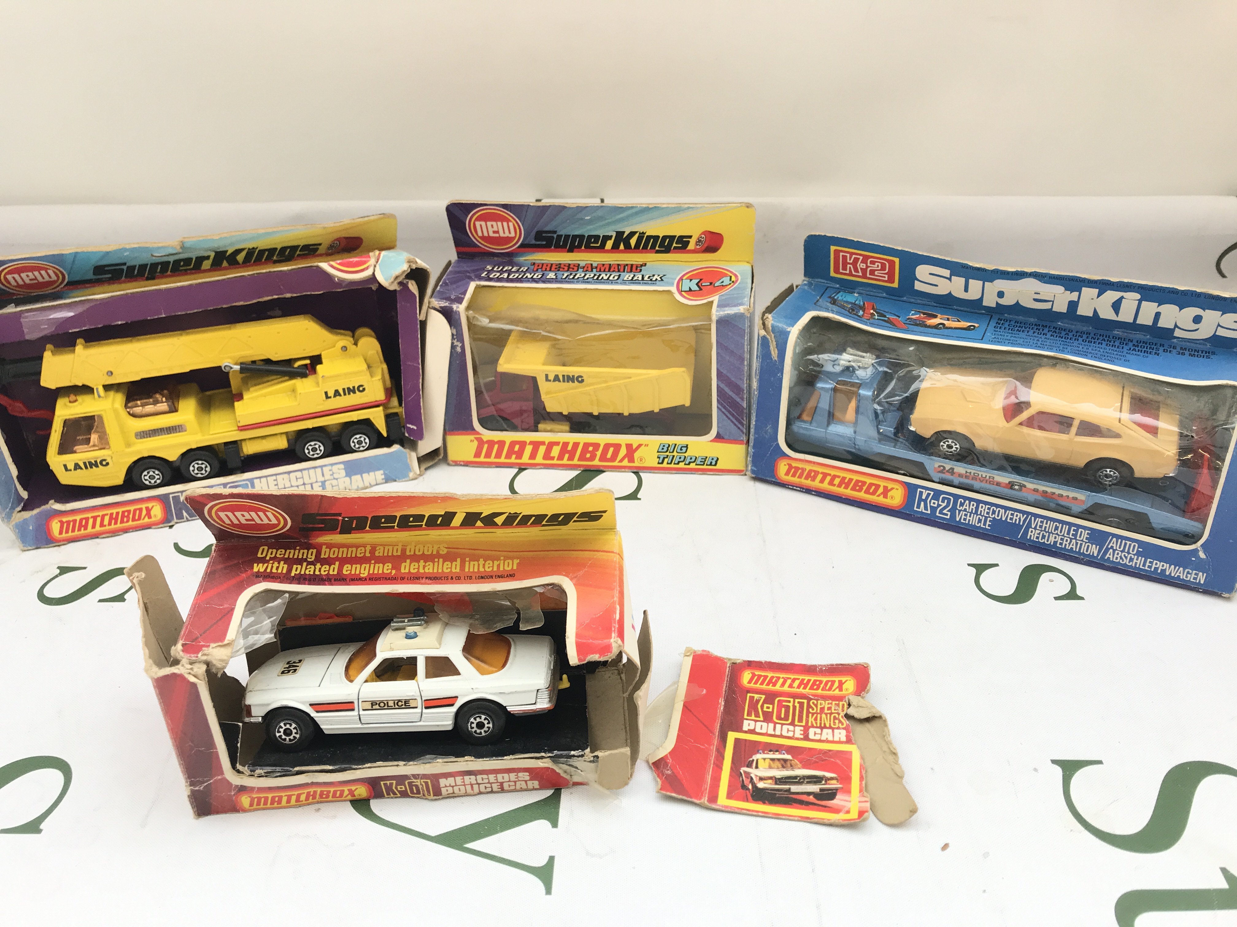 4 Boxed Matchbox Super Kings And Speed Kings Vehicles. Boxes In Various States.
