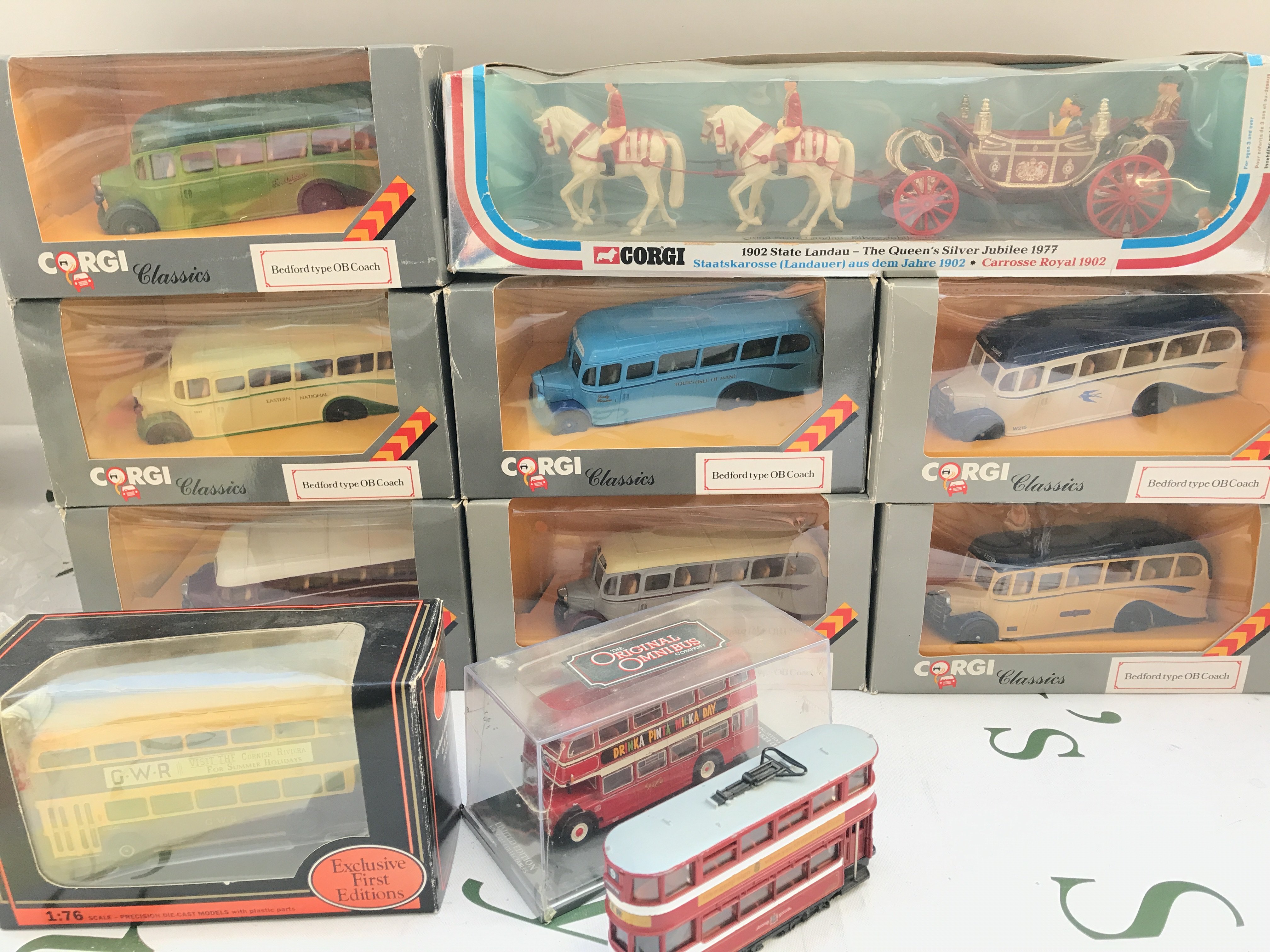 A Collection Of Boxed Corgi Classics.A Queens Silver Jubilee Coach etc. No Reserve.