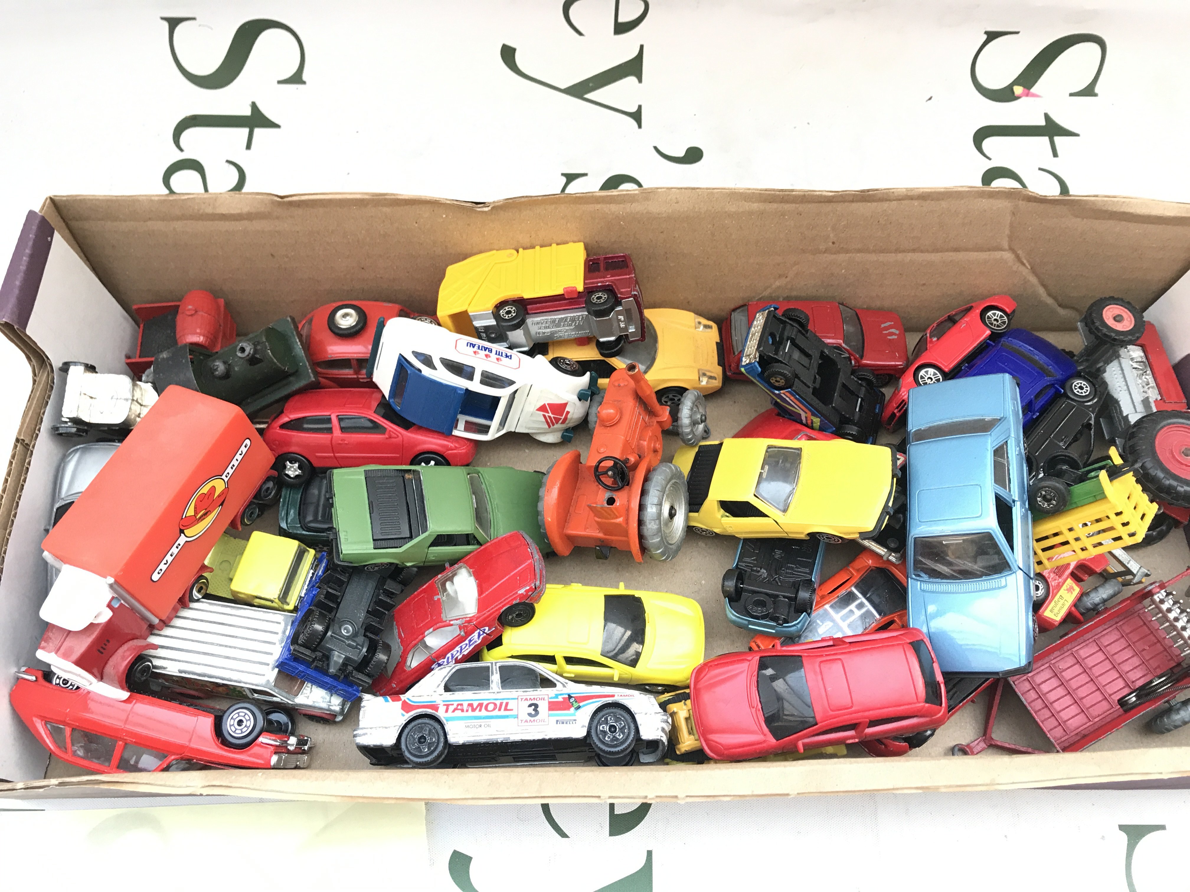 A Box Containing Playworn Diecast. No Reserve.