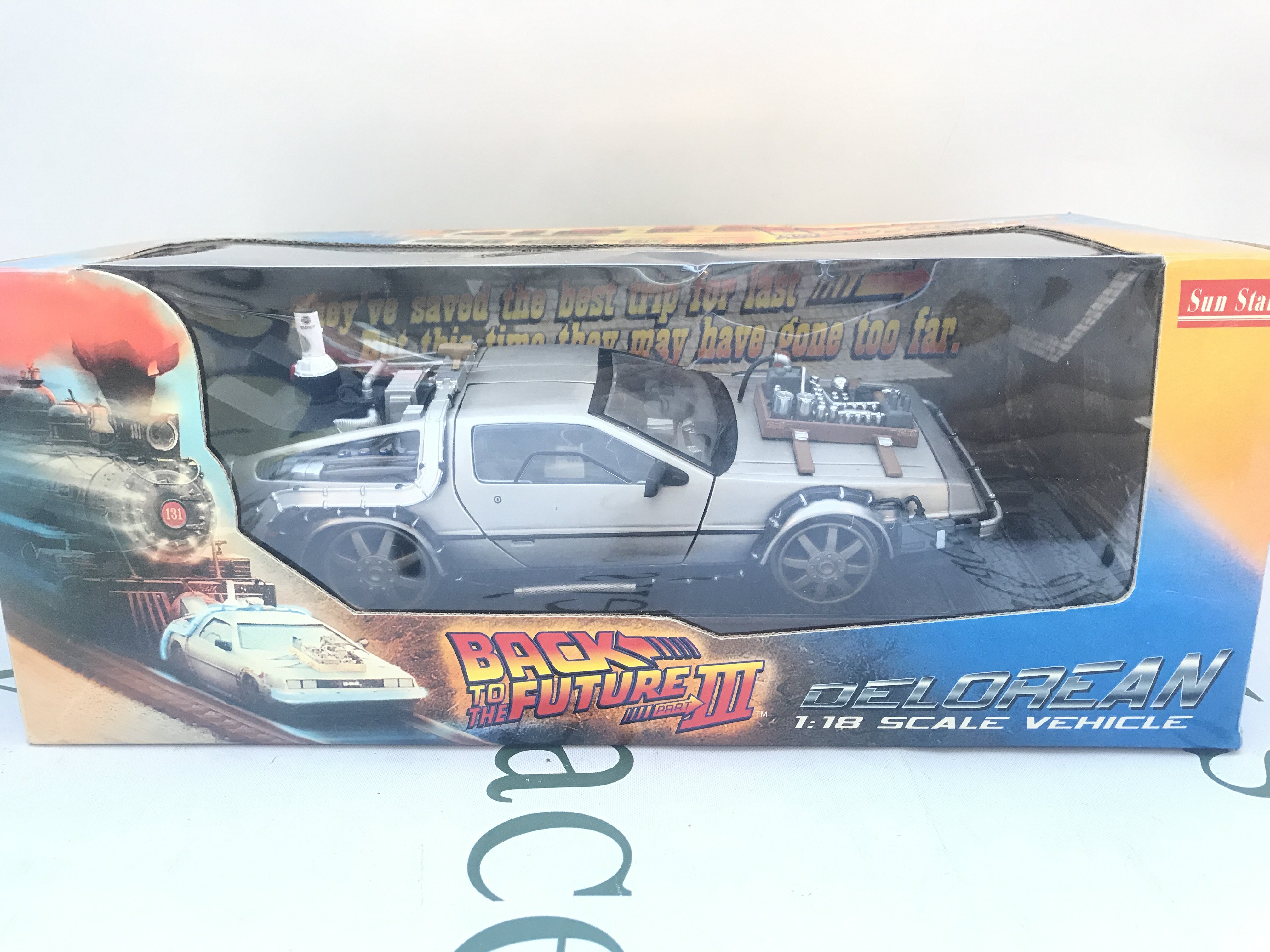 ABoxed Sun Star Back To The Future 3 Delorean 1/18 Scale.