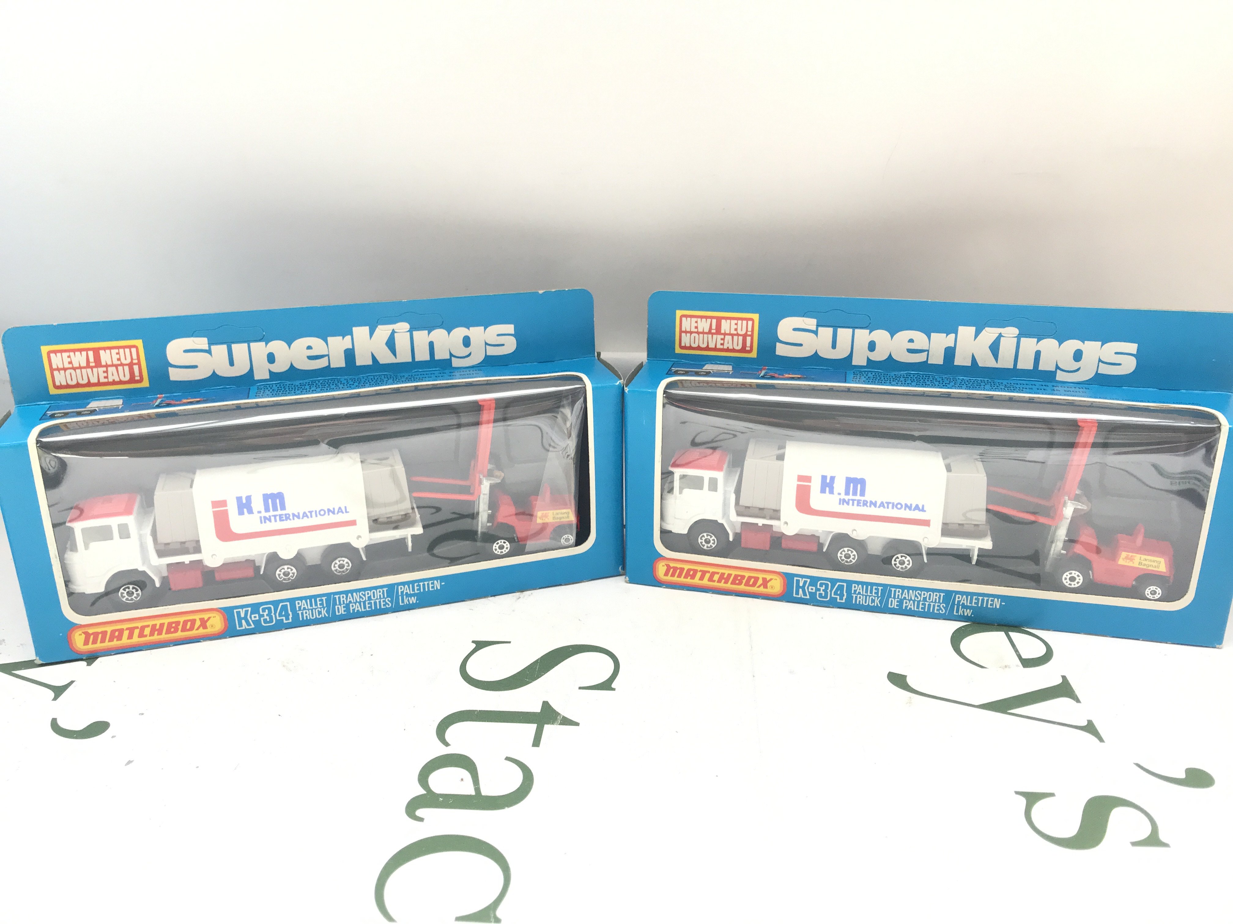 2 X Boxed Matchbox SuperKings Pallet Trucks # K-34. No Reserve.
