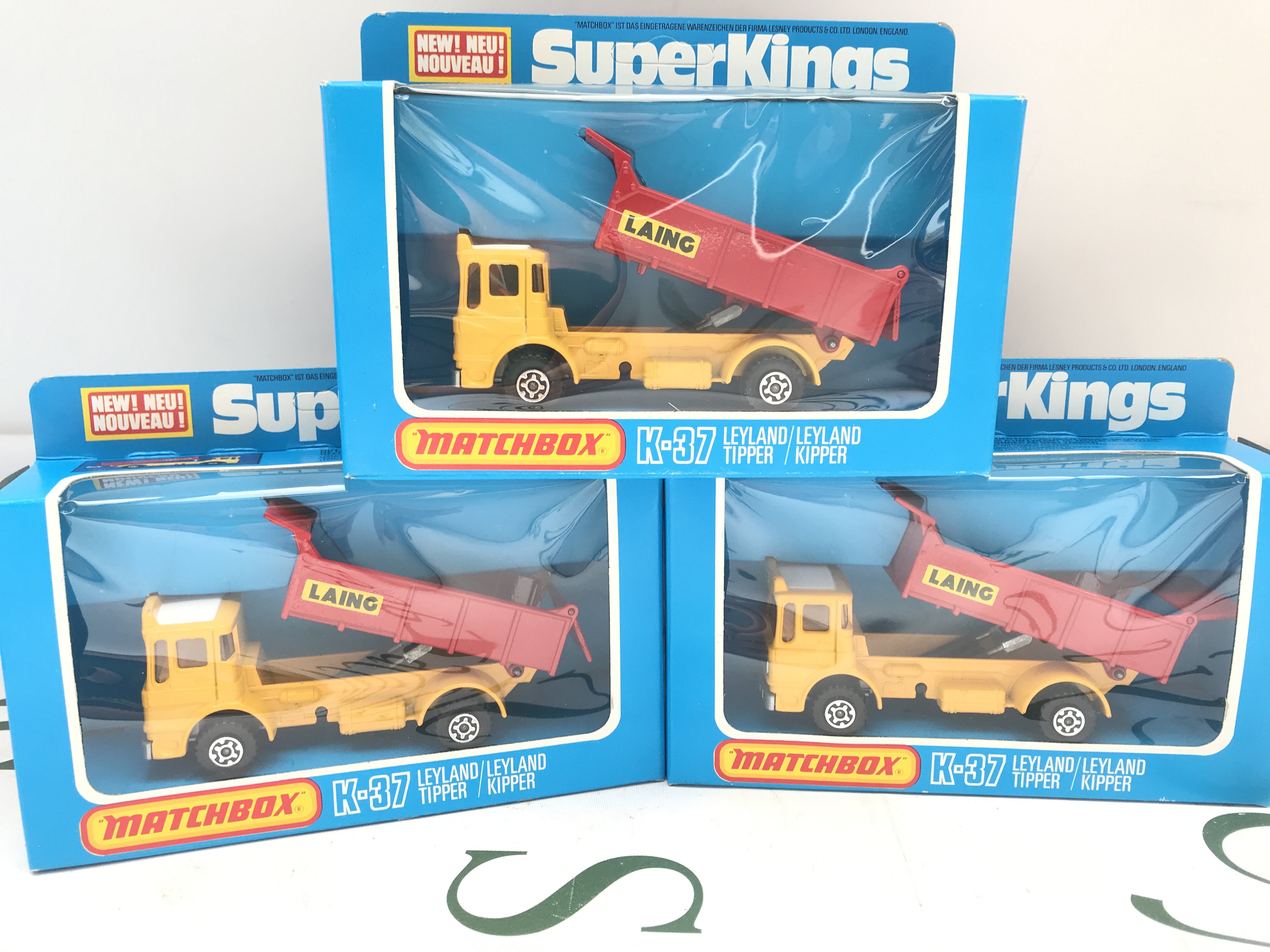 3 X Boxed Matchbox SuperKings Leyland Tippers #K-37. No Reserve.
