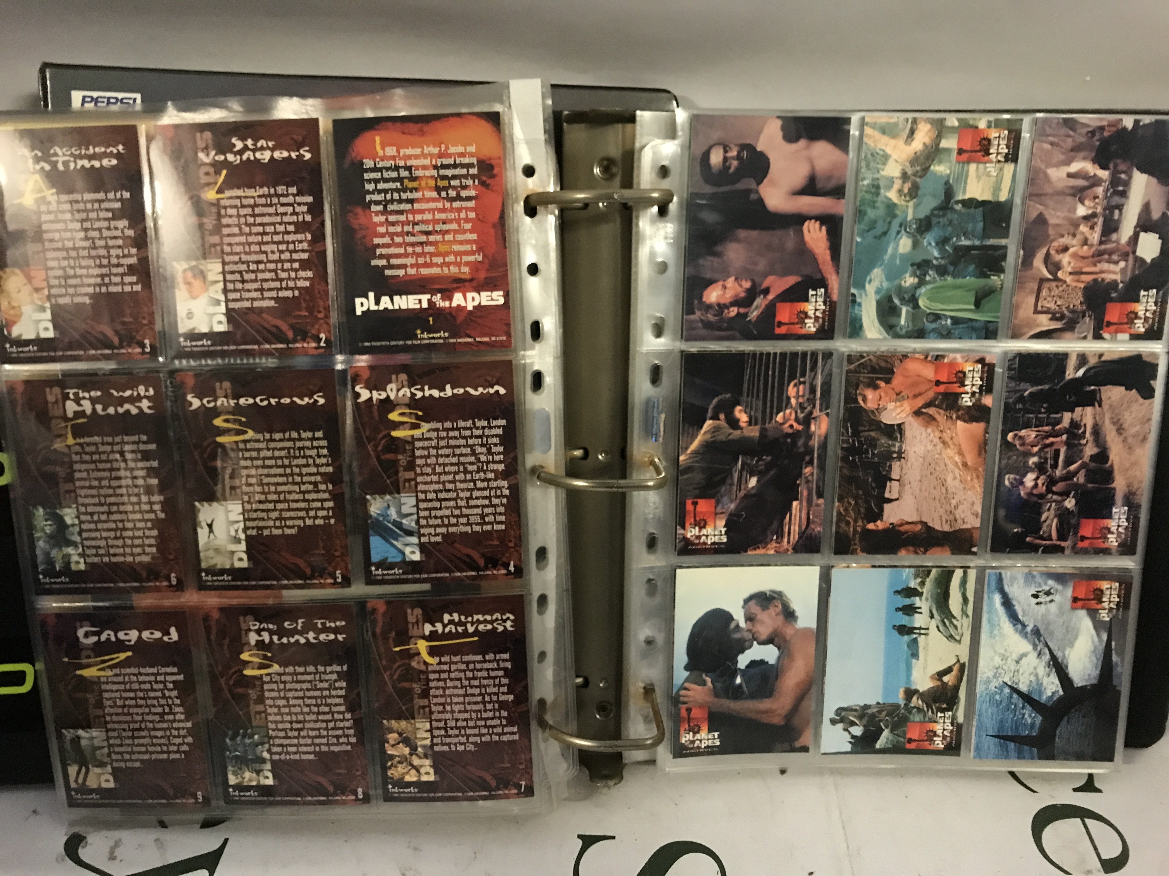 2 X Binders Containing Various Collectors Cards. Including. Playboy. Planet Of The Apes Archives. UFO. Mad. Pepsi Cola.No Reserve.