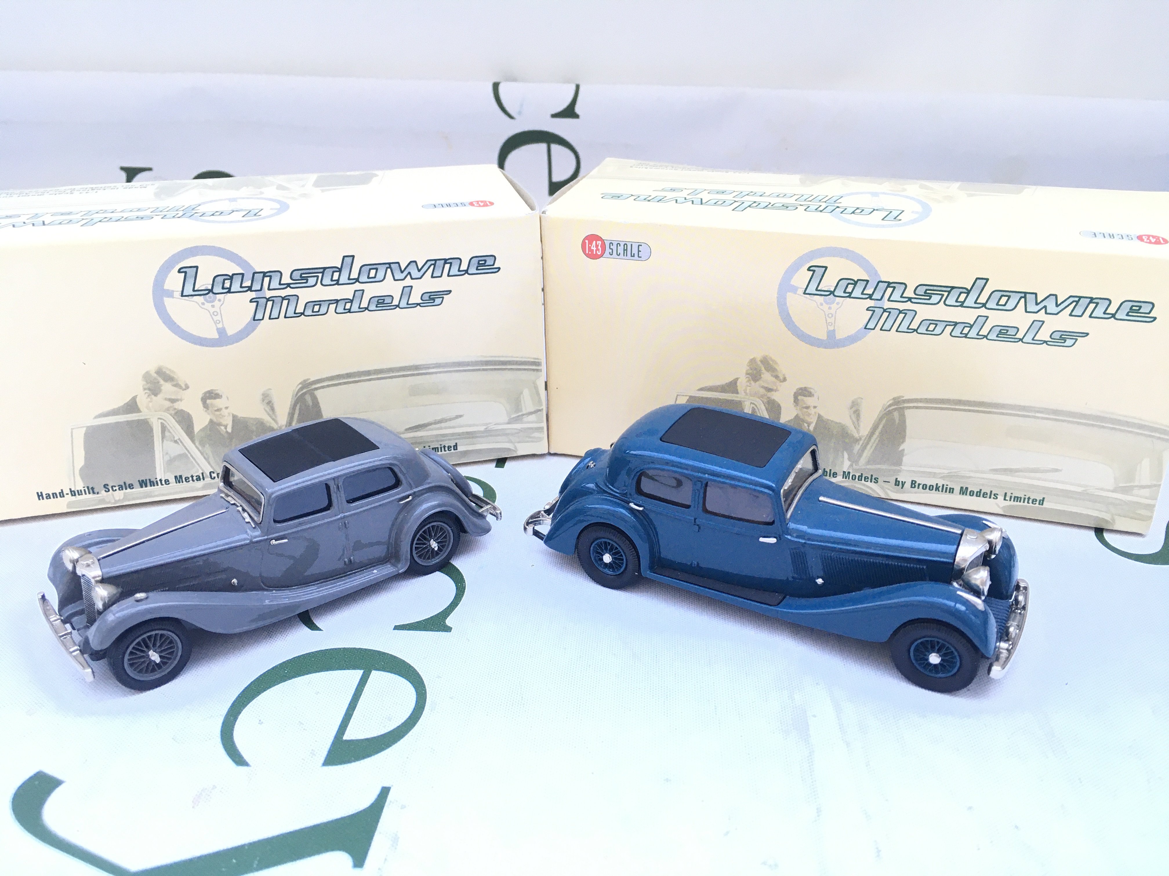 2 X Boxed Lansdowne Models 1/43 Scale. A 1937 Jensen 3.5 Litre S Type #LDM.61 And A 1935/6 Triumph Gloria Vitesse Sports Saloon. #LDM.66.