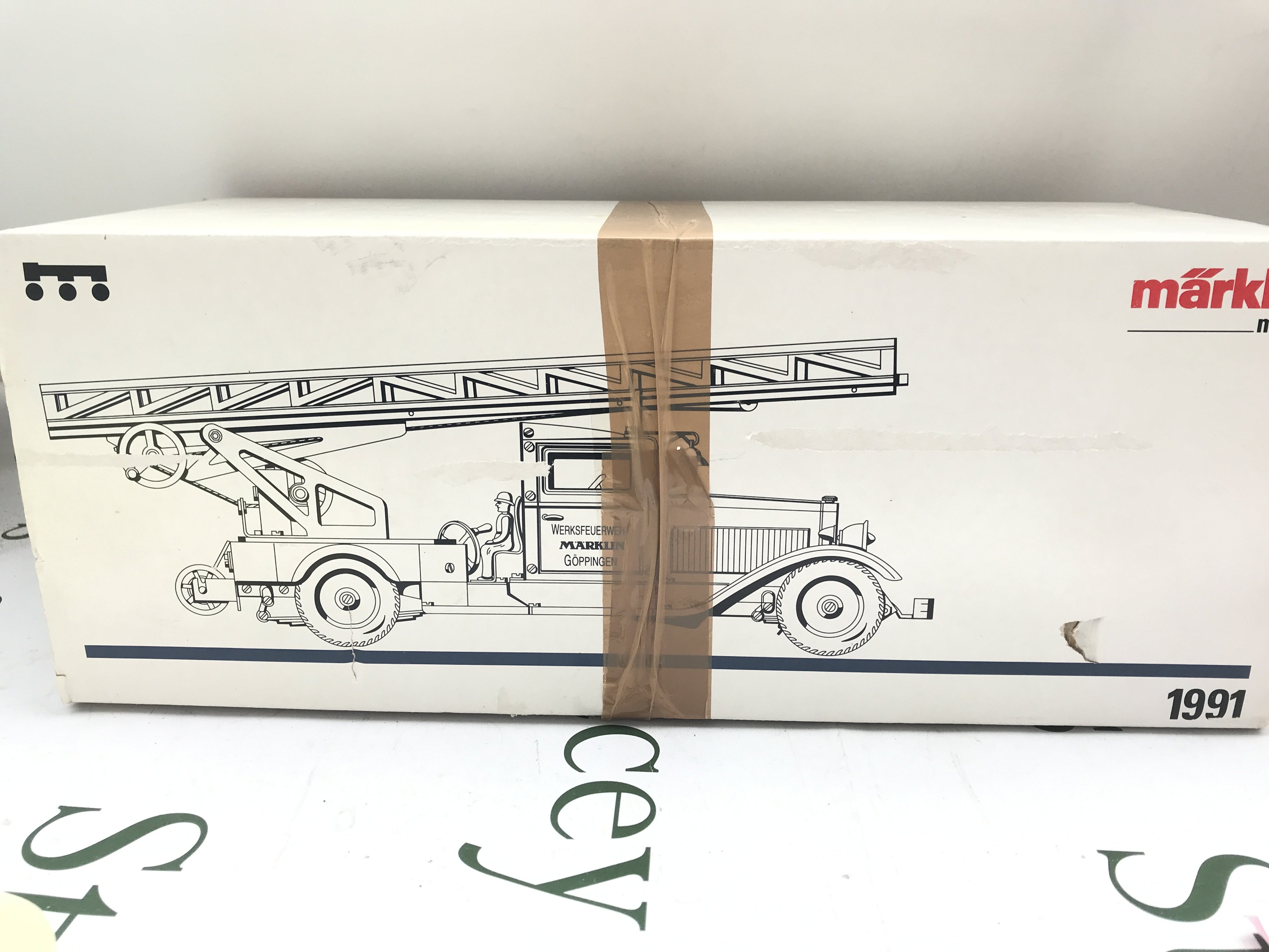 A Boxed Marklin Tin Plate Fire Engine #1991. No Reserve.