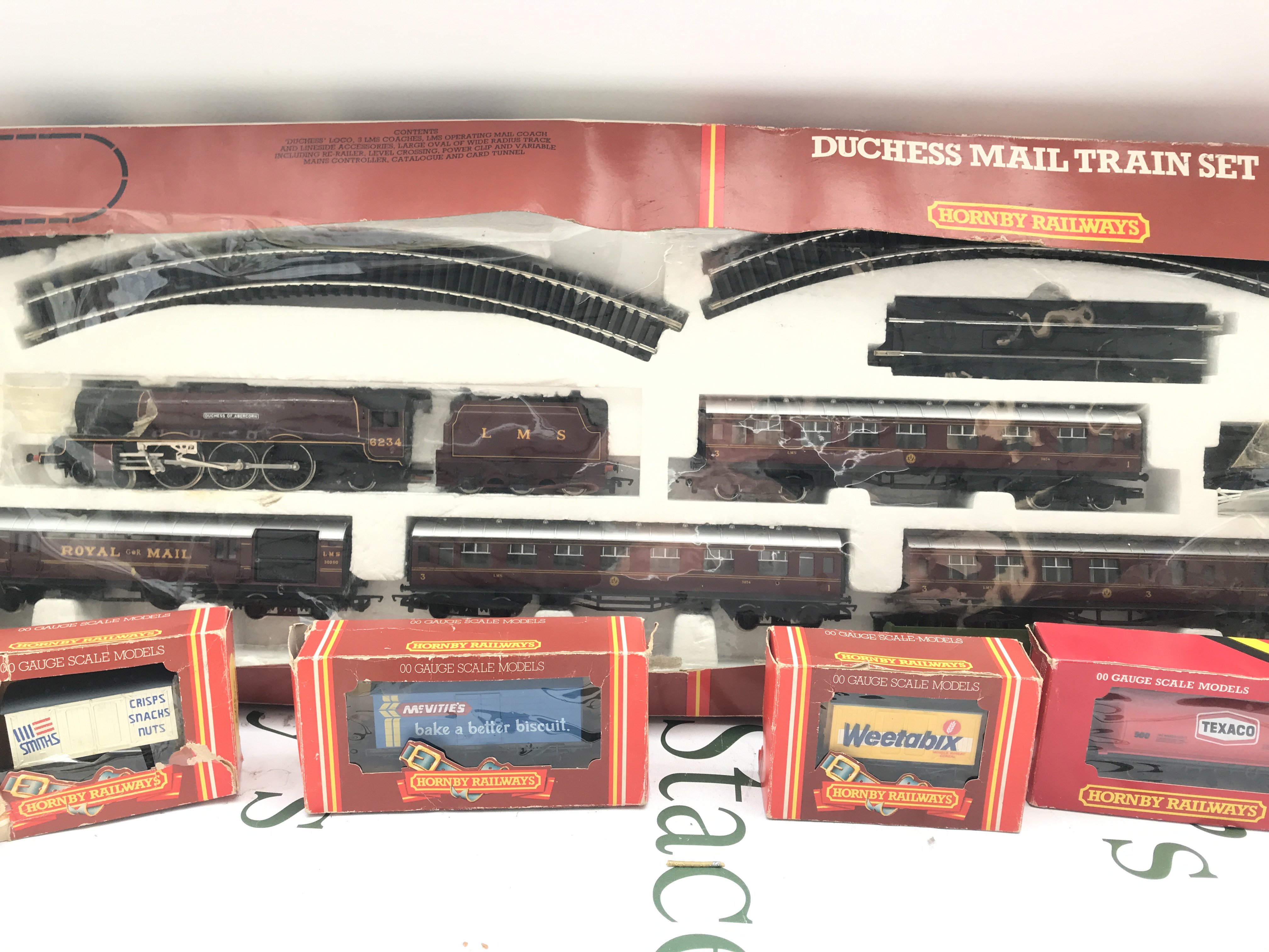 A Collection Of Boxed Hornby 00 Gauge Including A Duchess Of Abercrombie Set And 4 Boxed Wagons. No Reserve.