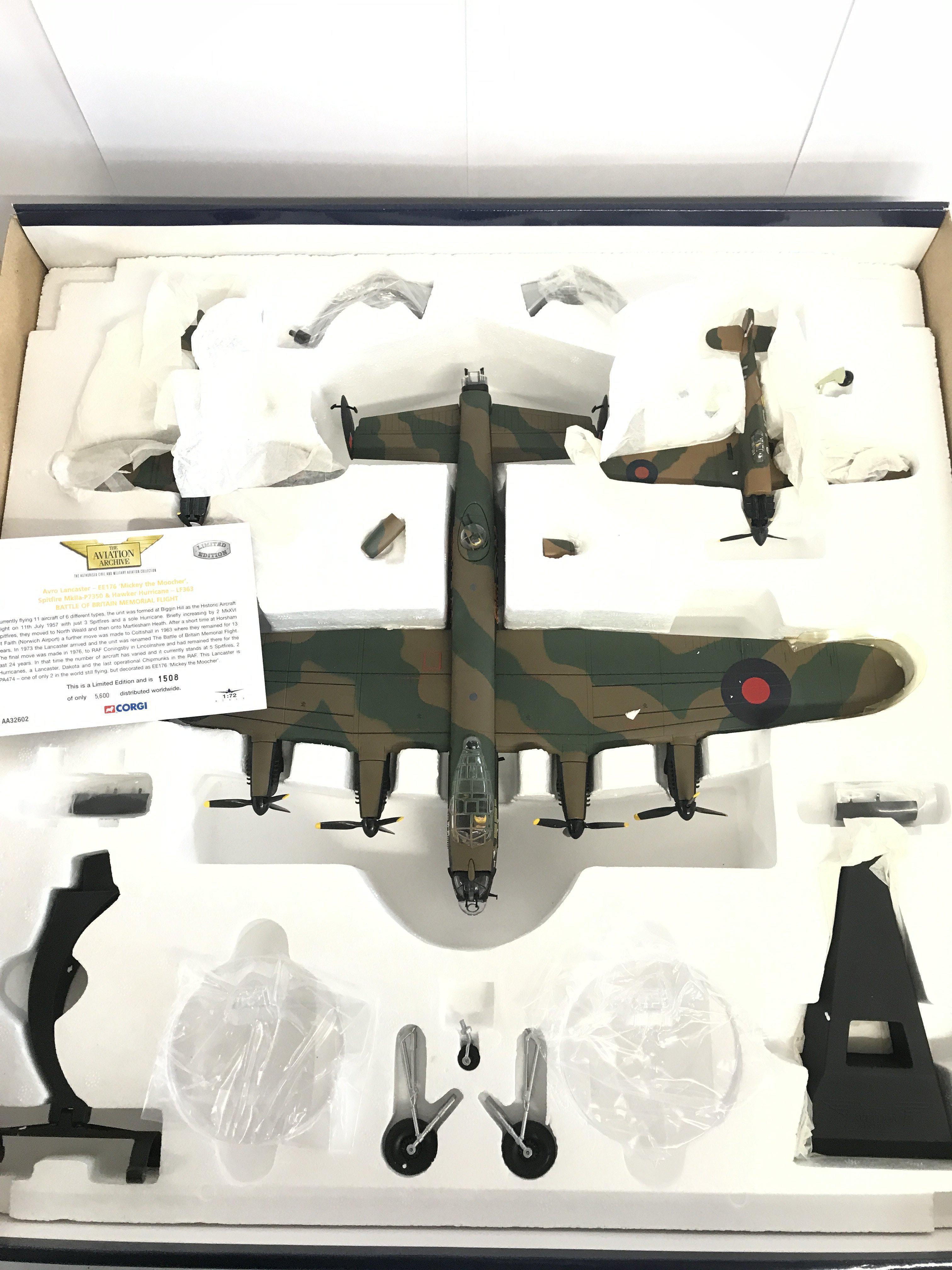 A Boxed Corgi Aviation Archive Battle Of Britain Memorial Flight Set #AA32602. 1/72 Scale.