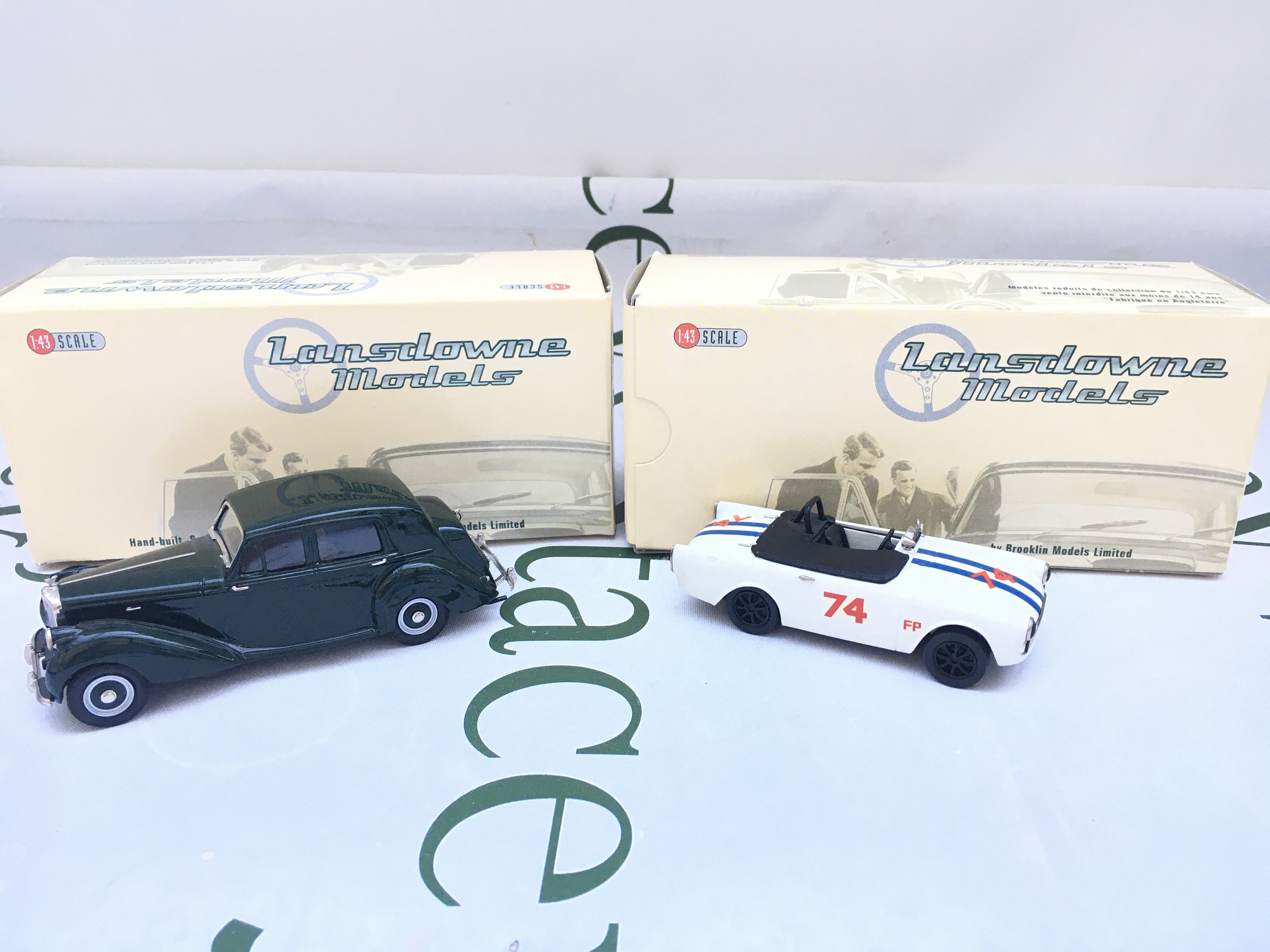 2 X Boxed Lansdowne Models 1/43 Scale.A 1950 Bentley MK VI 4-Door Saloon #LDM. 64 And A 1964 Sunbeam Alpine Race Version #LDM.62x.
