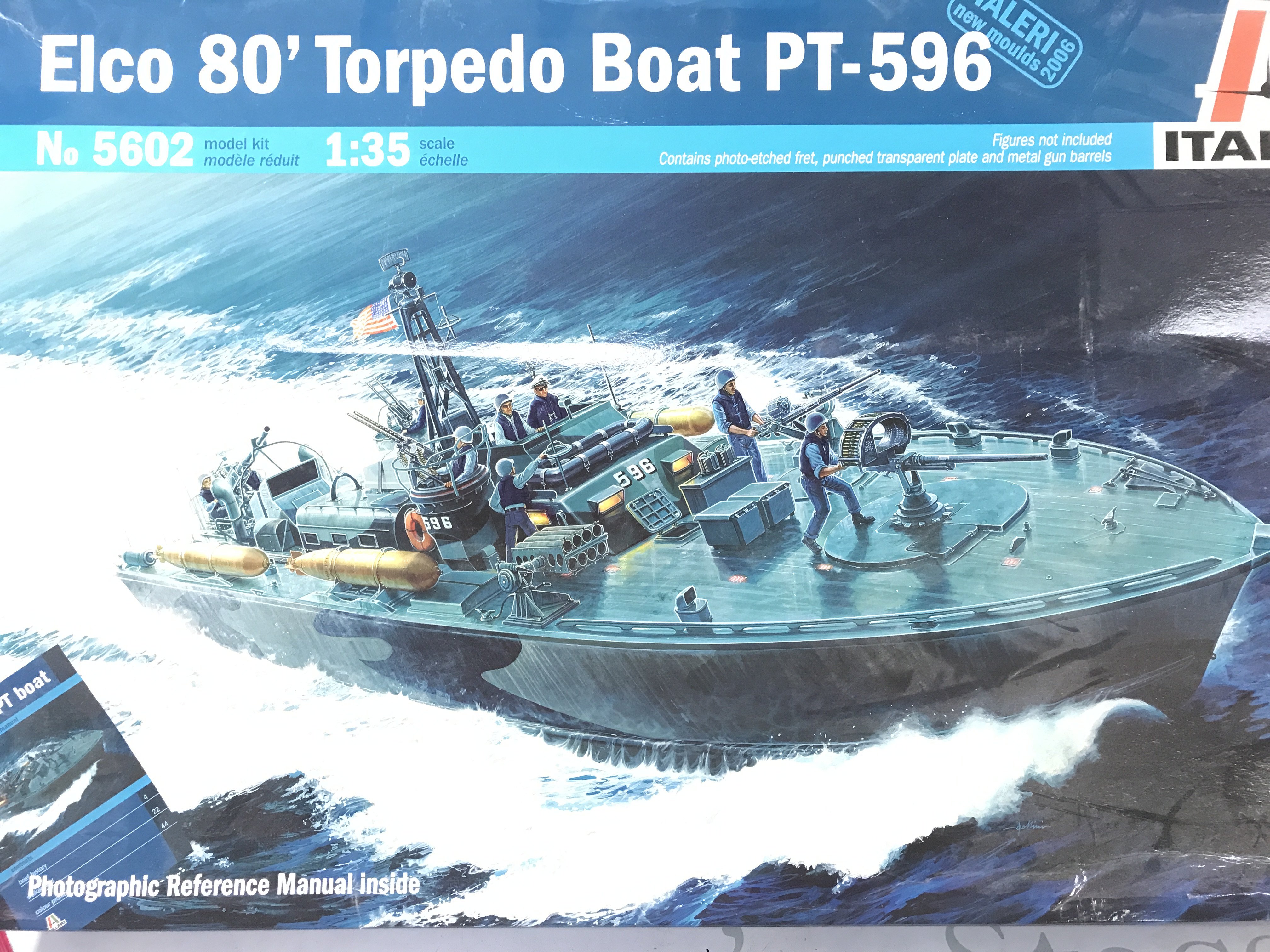 A Boxed Italeri Elco 80 Torpedo Boat PT-596 Model Kit #5602. No Reserve.