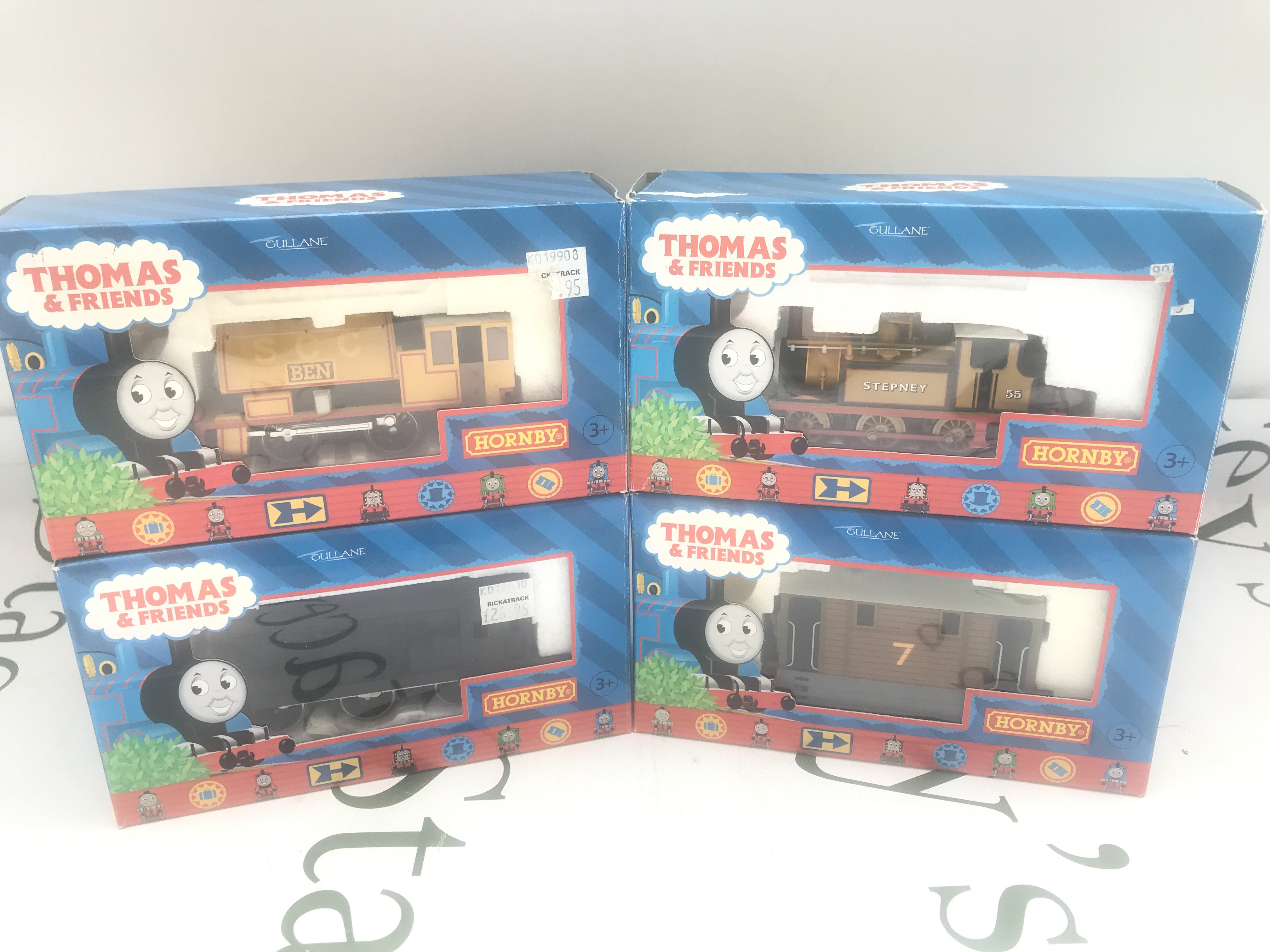 4 Boxed Hornby 00 Gauge Thomas And Friends Locos. A Ben. Toby The Tram. Devious Diesel And Stepney. No Reserve.