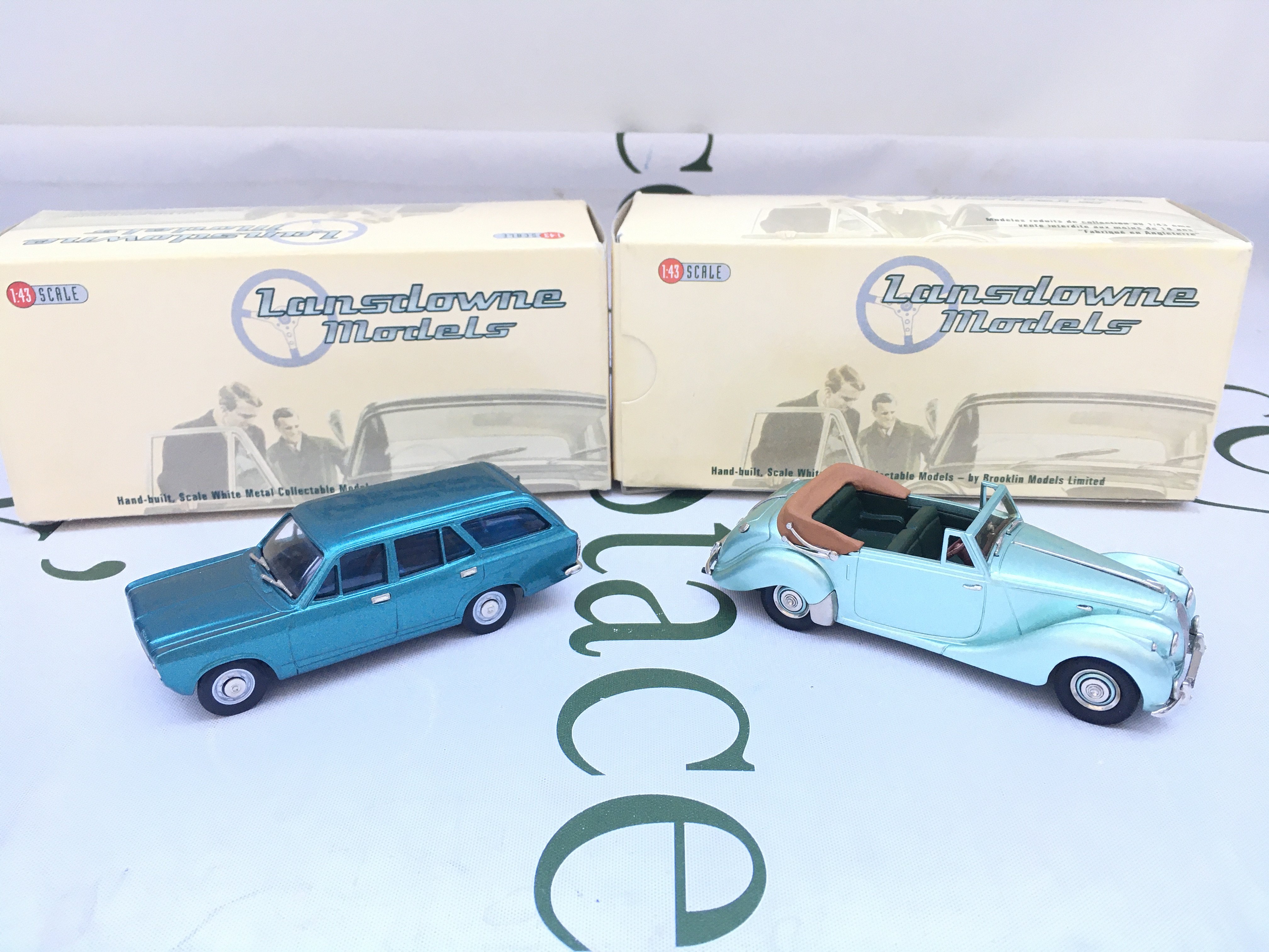 2 X Boxed Lansdowne Models 1/43 Scale. A Hillman Avenger Deluxe Estate #LDM.54 And A 1949 Lagonda 2.6 Litre Drophead Coupe #LDM.58.