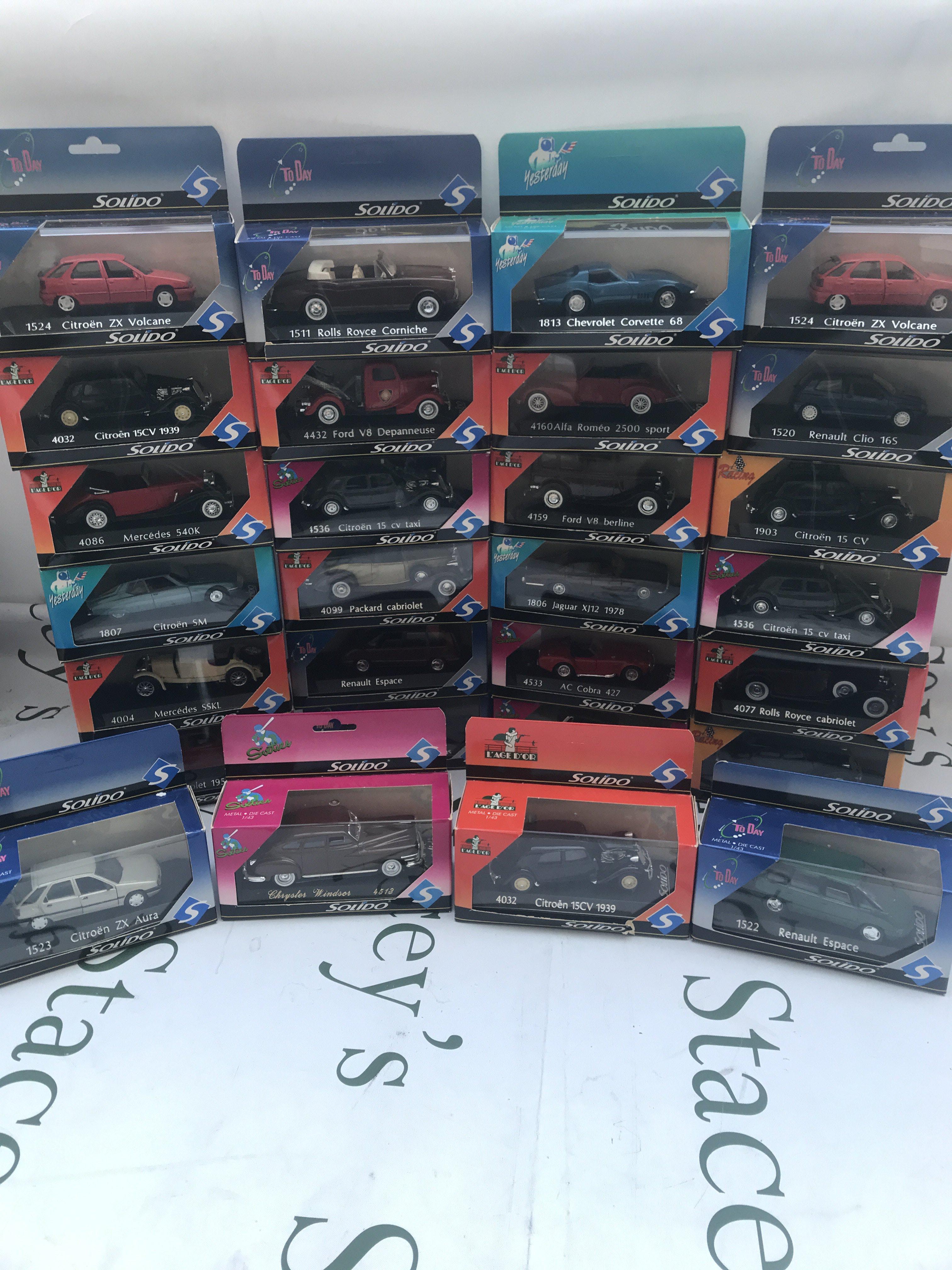 A Collection Of 28 Boxed Solido Diecast Vehicles 1/43 Scale.