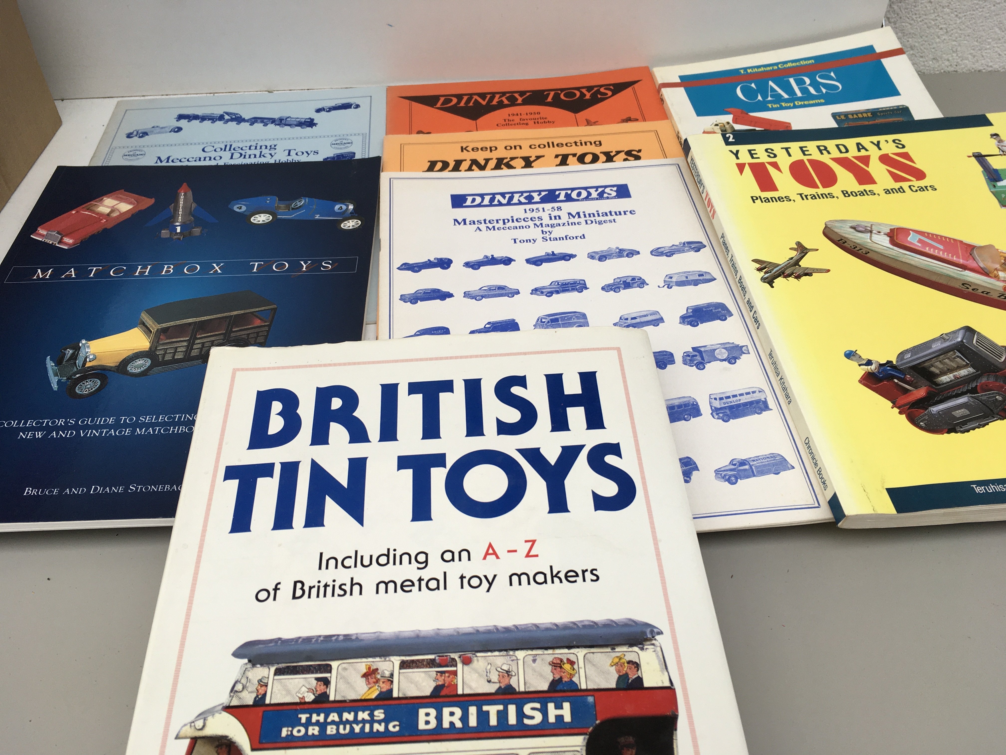 A collection of books relating to toys . Includes Dinky..Matchbox ..tin plate etc. no reserve
