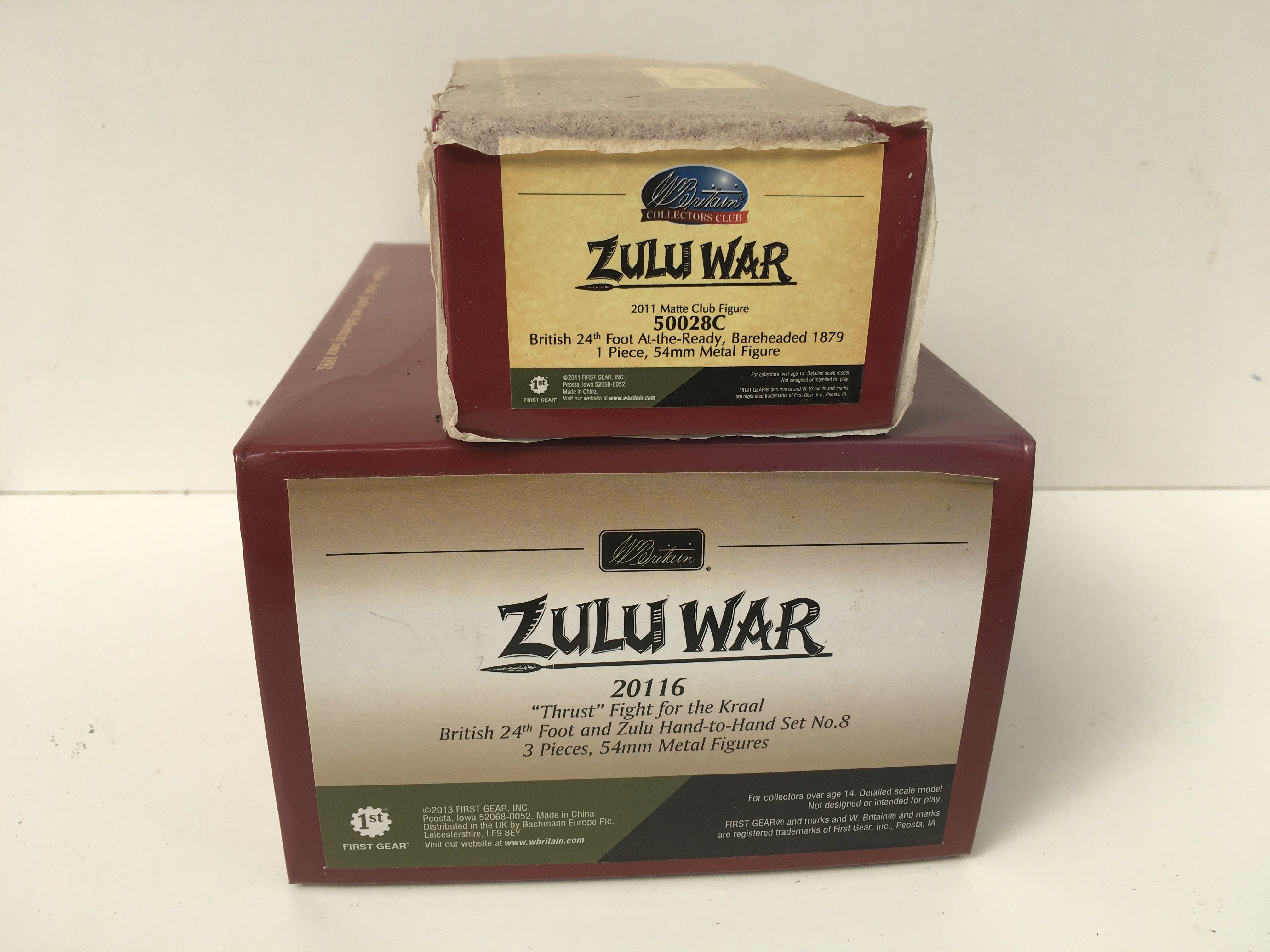 2x boxed Minature military models by Britain in the Zulu War series. Featuring 20116 Thrust and 50028C At the Ready. Ltd edition with certificate. No reserve
