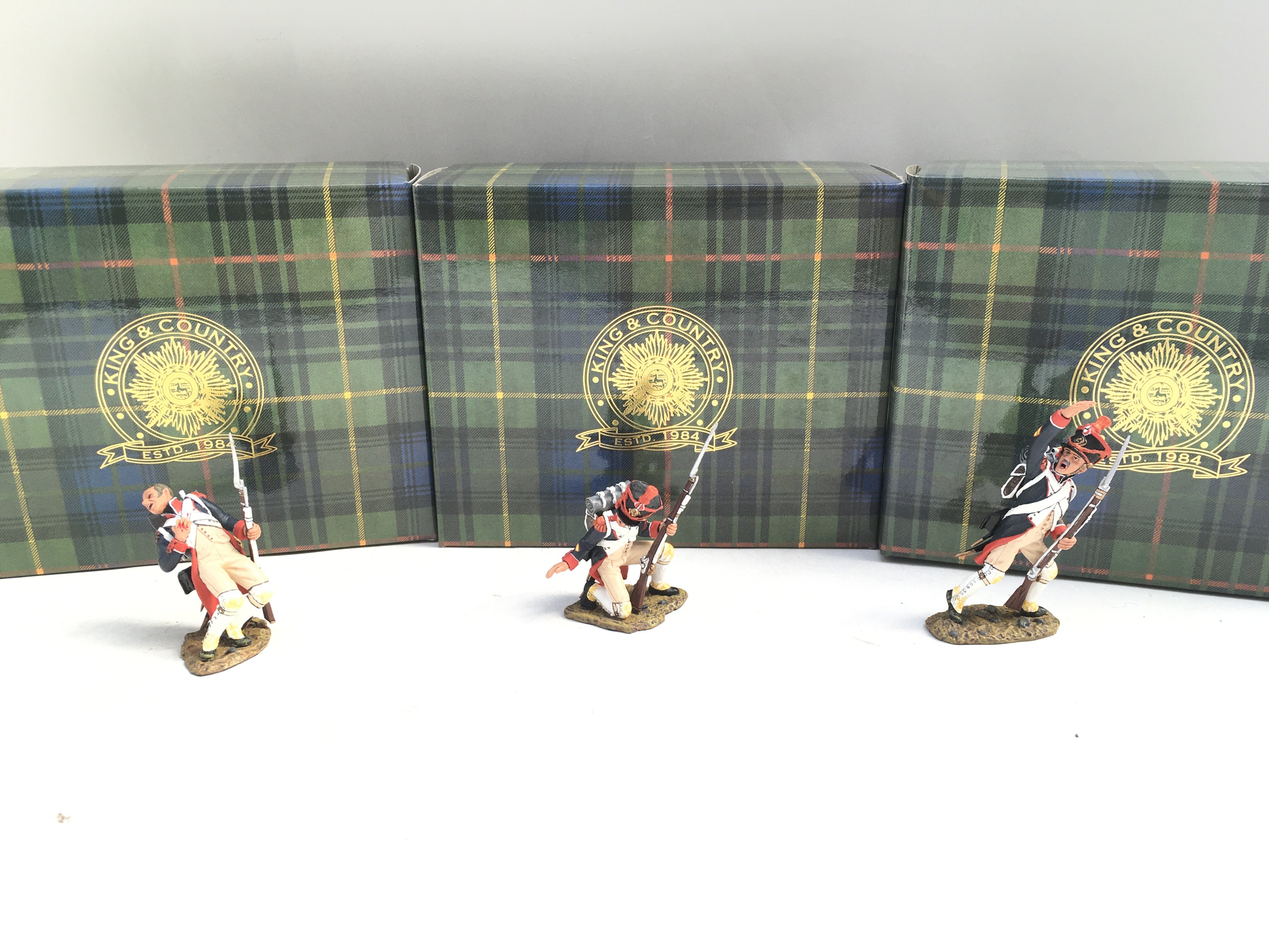 3 X Boxed King And Country Napoleonics Figures. 4th Line Infantry. (3).