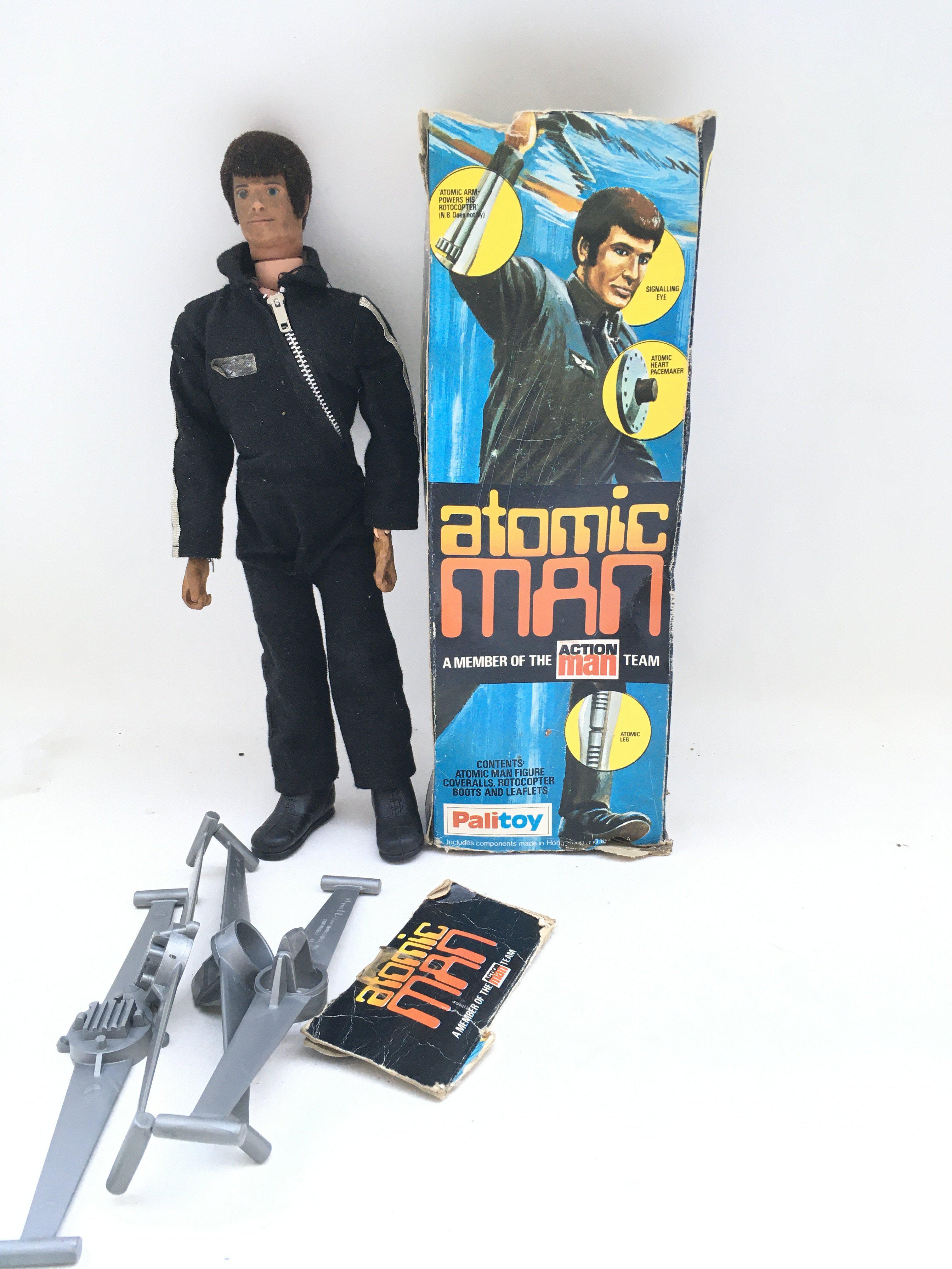 A Boxed Palitoy Action Man Atomic Man. Box Is Worn. Figure is Playworn.