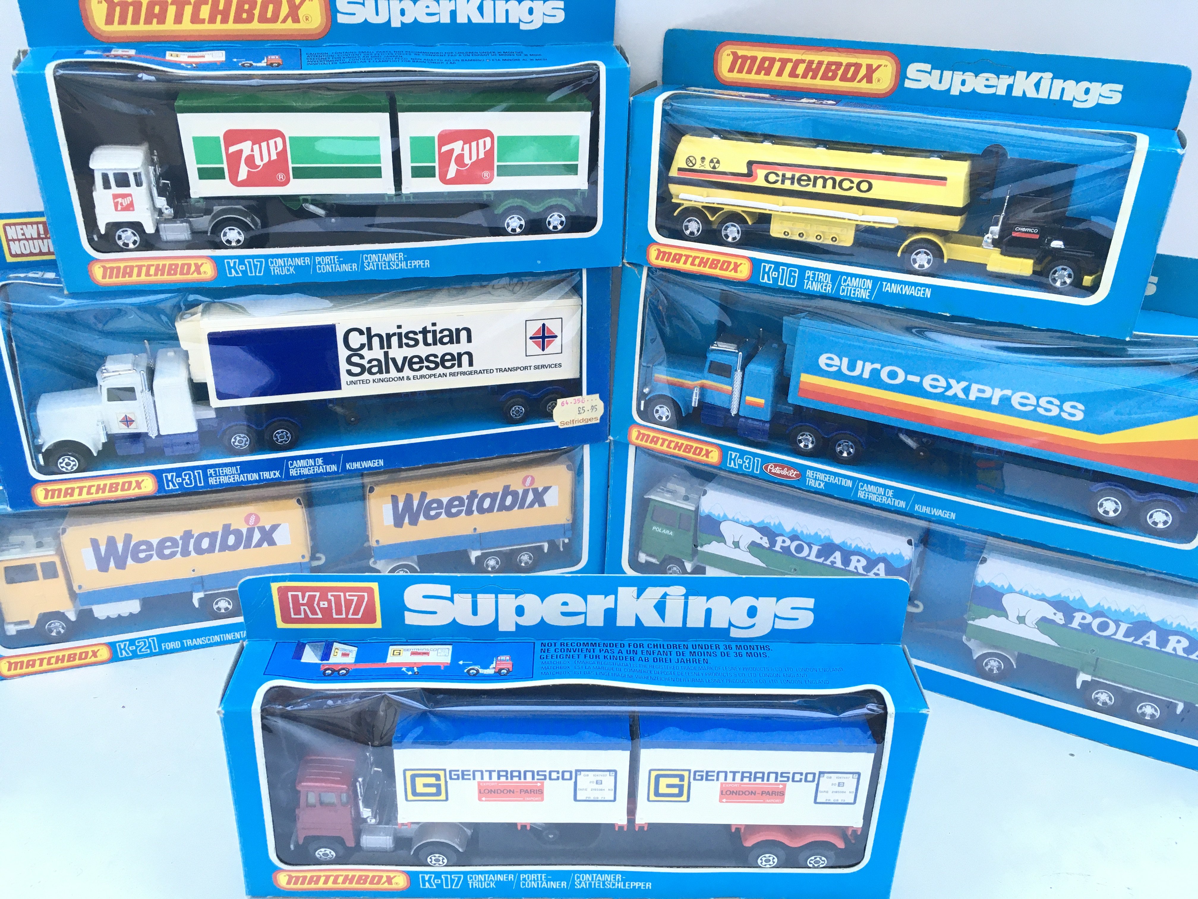 7 X Boxed Matchbox Super King Lorrys.