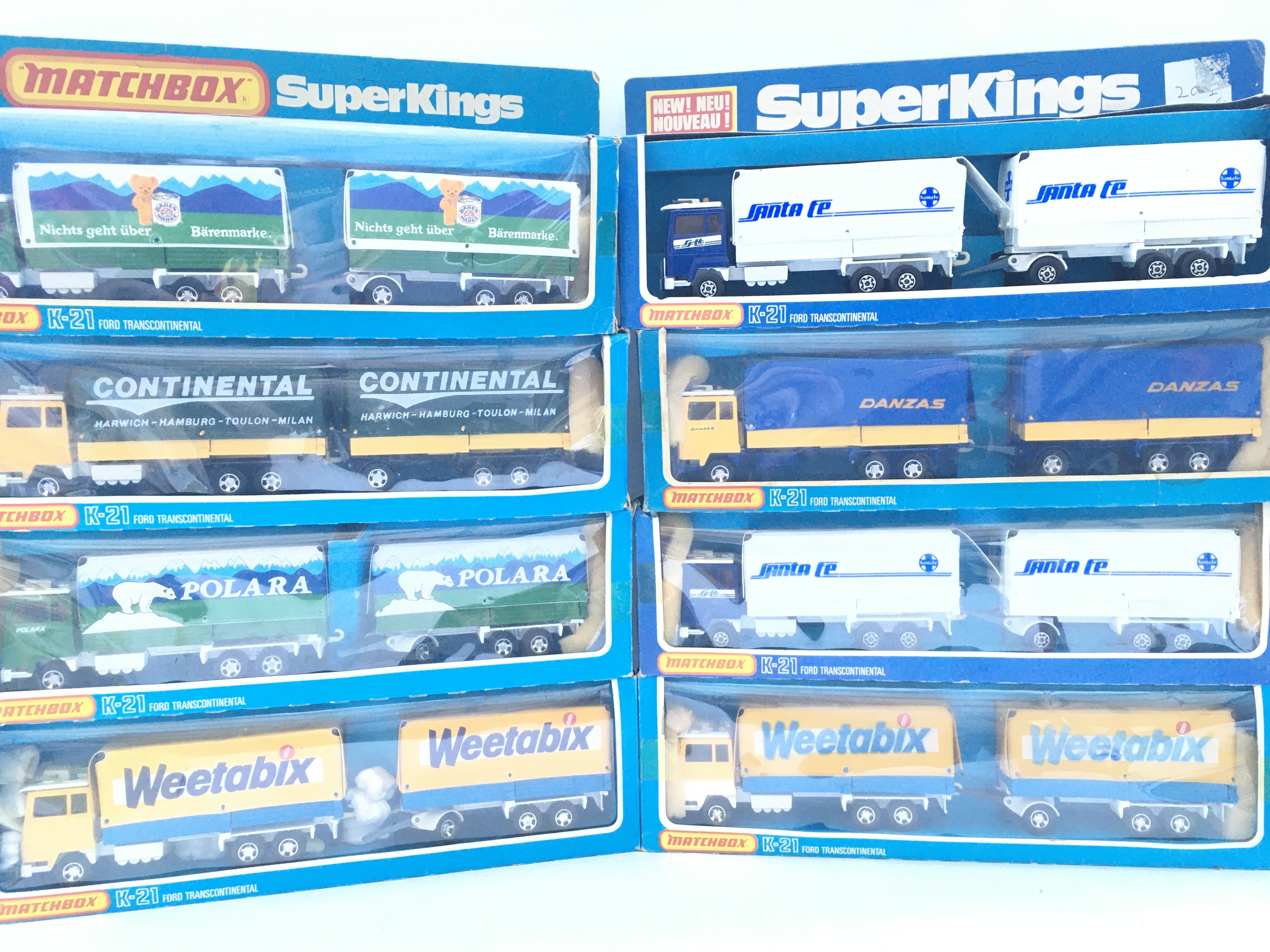 8 X Boxed Matchbox SuperKing Lorrys. Boxes In Various States.