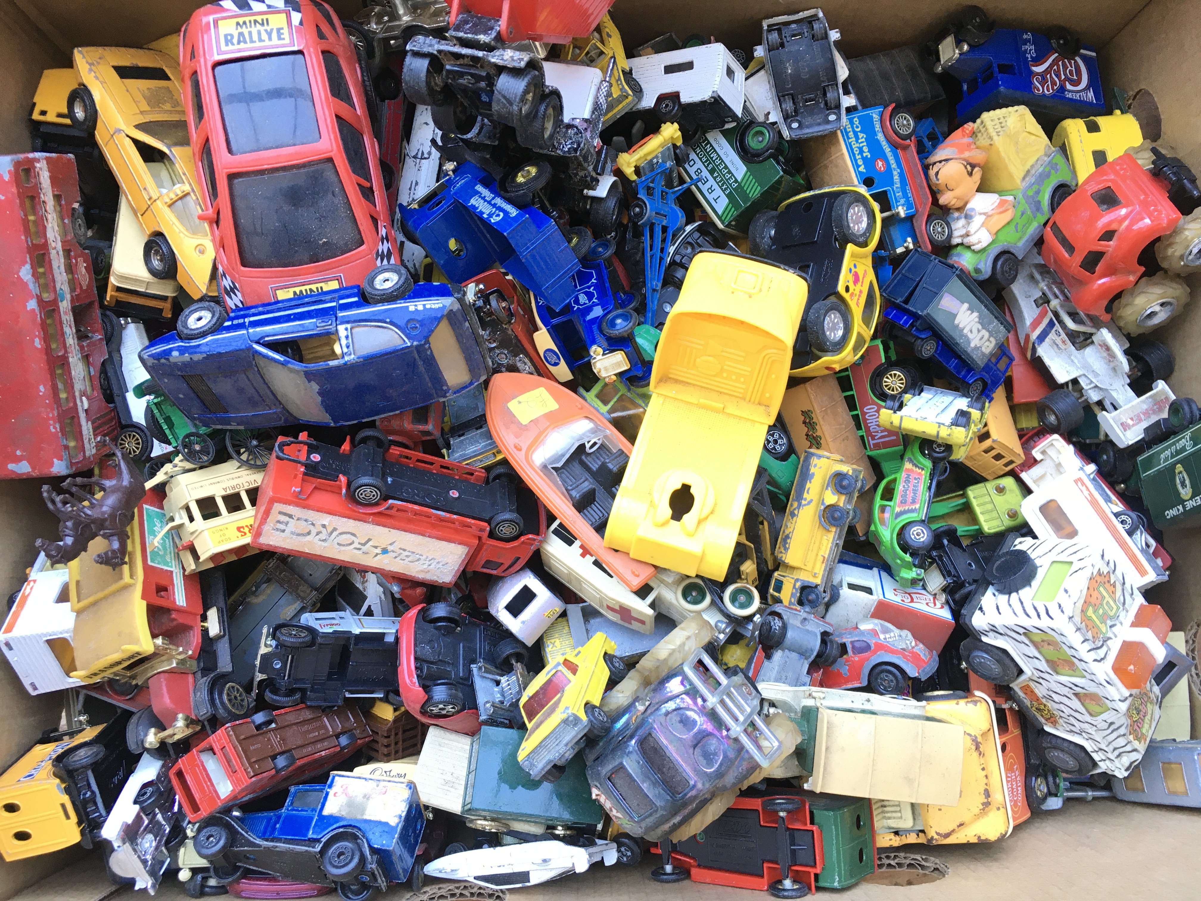 A Box Containing A Collection Of Playworn Diecast.