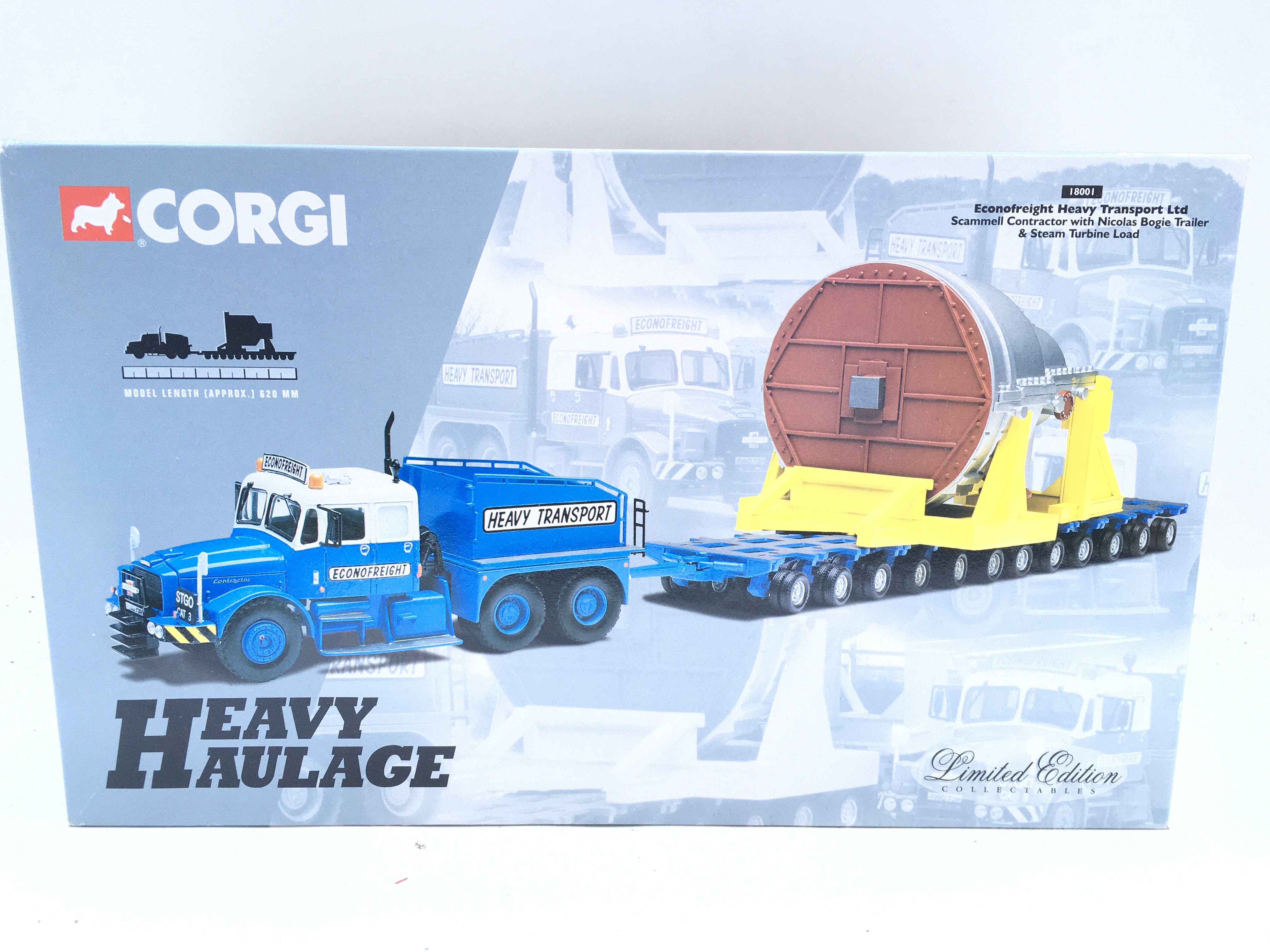 A Boxed Corgi Heavy Haulage Econofreight Heavy Transport. #18001.