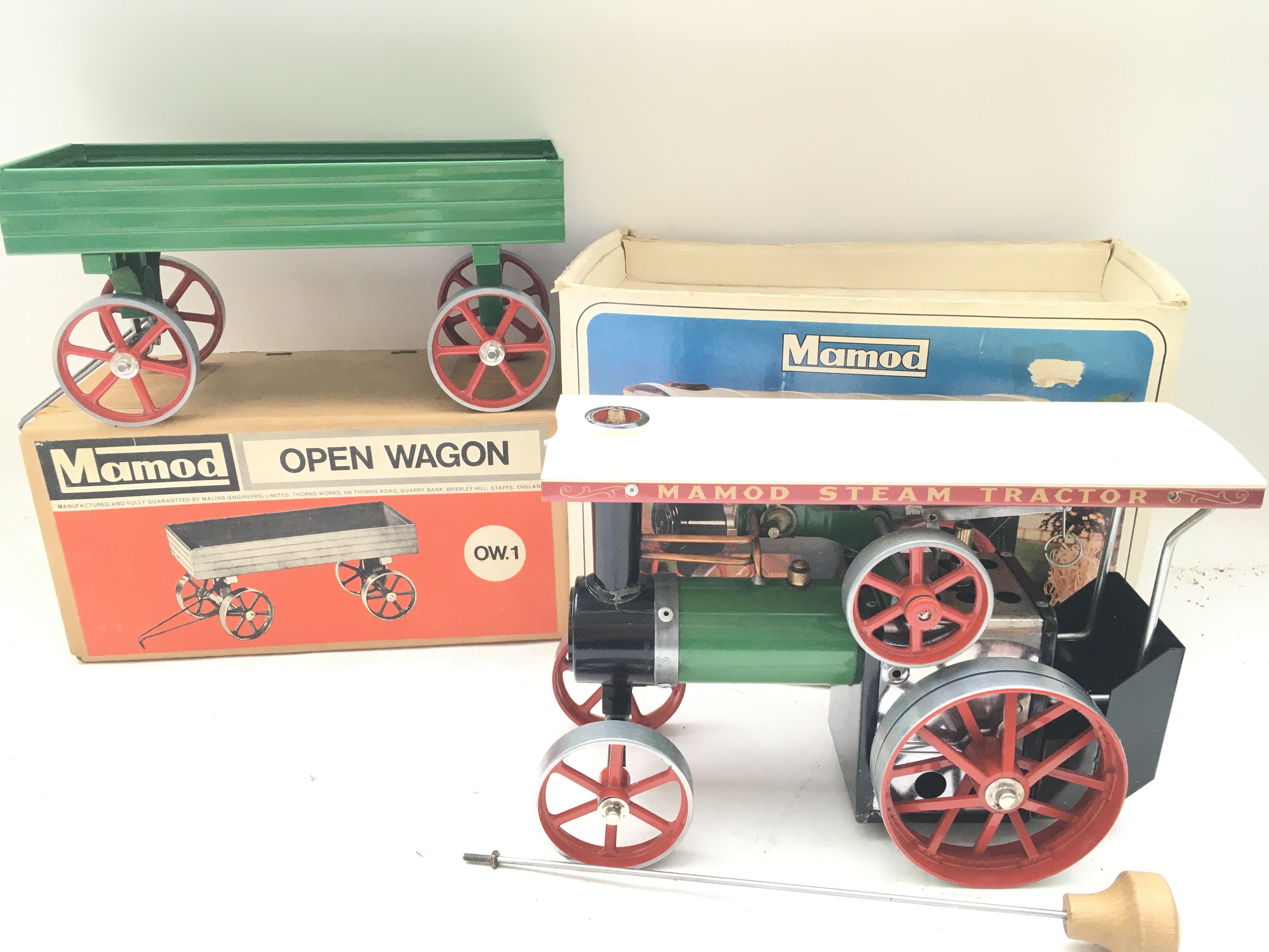 A Boxed Mamod Steam Tractor And Open Wagon.(2).
