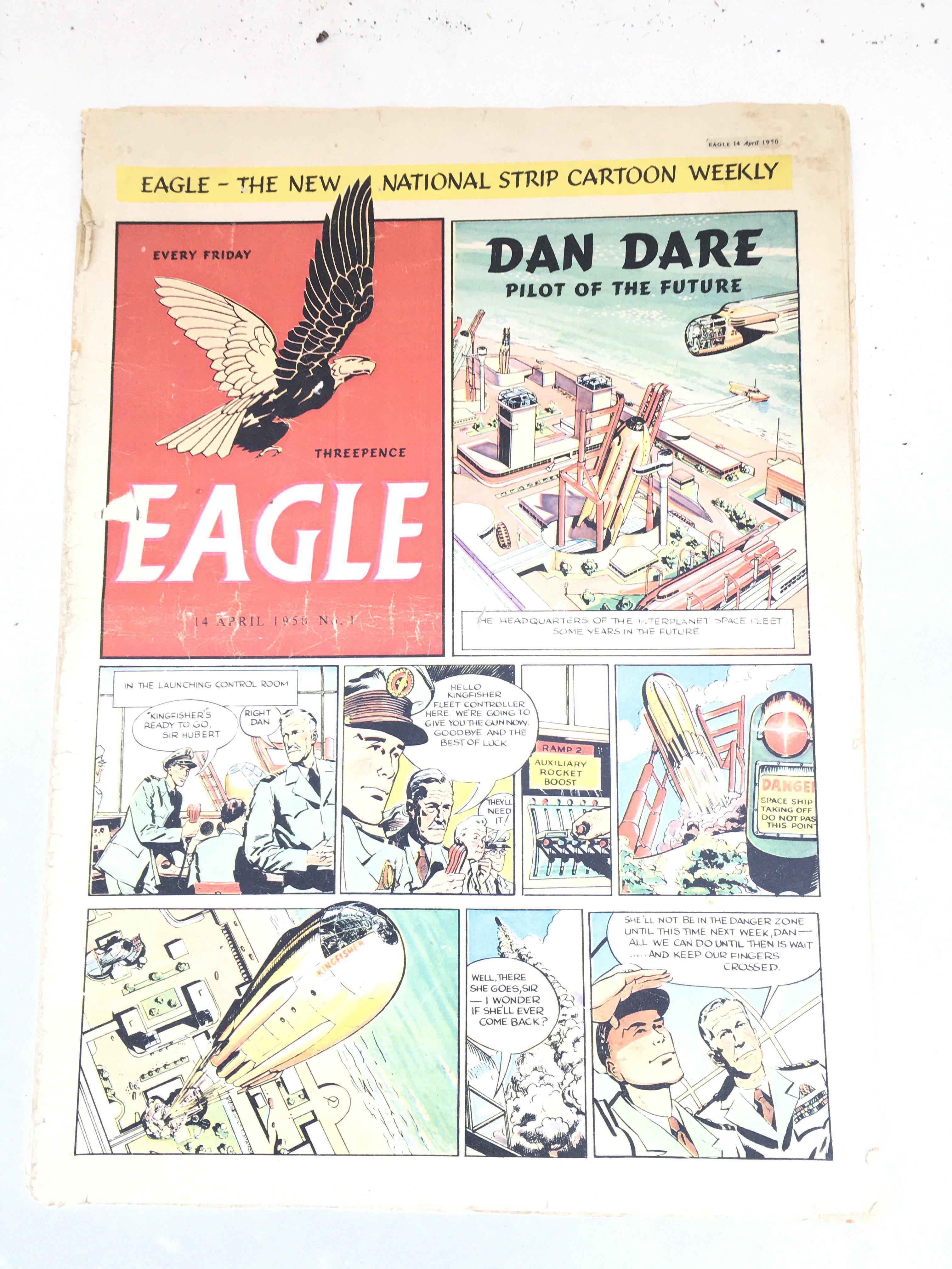 A 14th Of April 1950 Eagle Comic Number 1. Comic Shows Signs Of Wear. No Reserve.