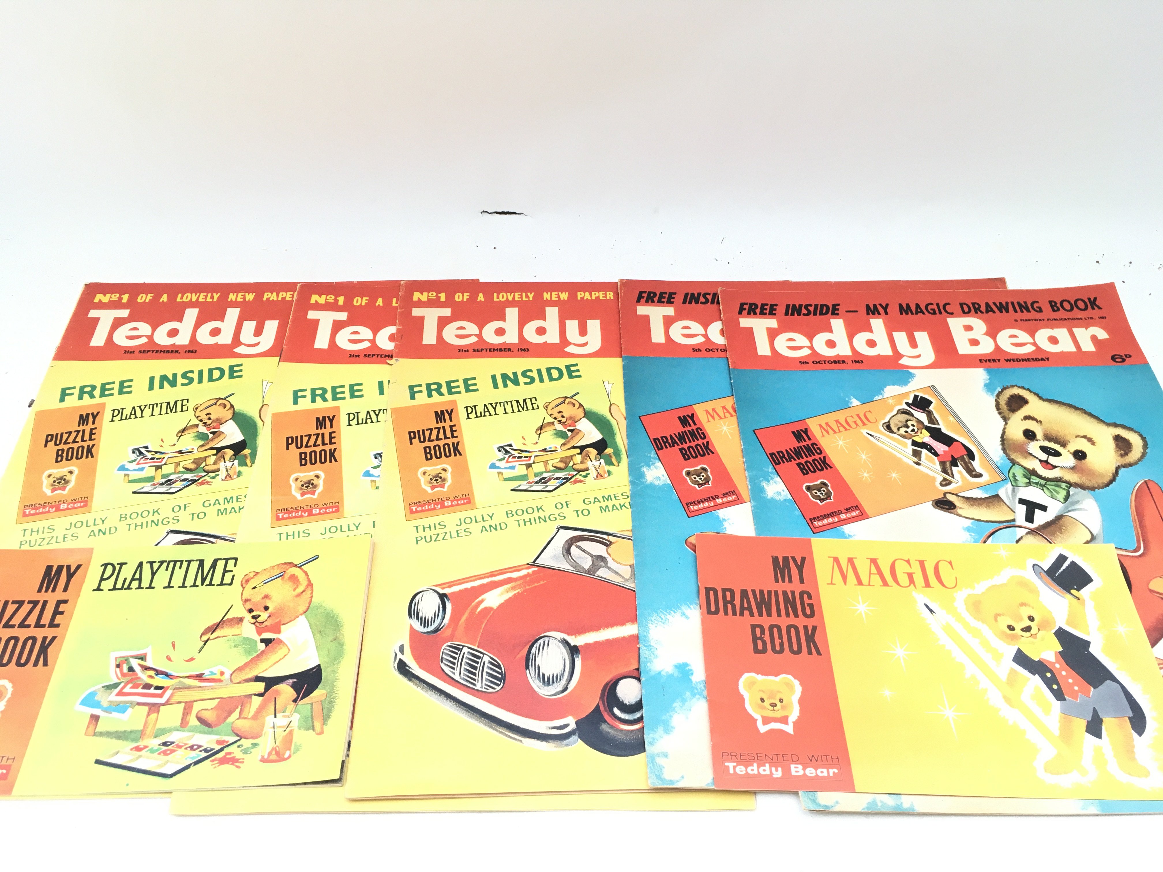 3 X Teddy Bear Comics #1 with Free Gifts And 2 #2s Also With Free Gifts. No Reserve.