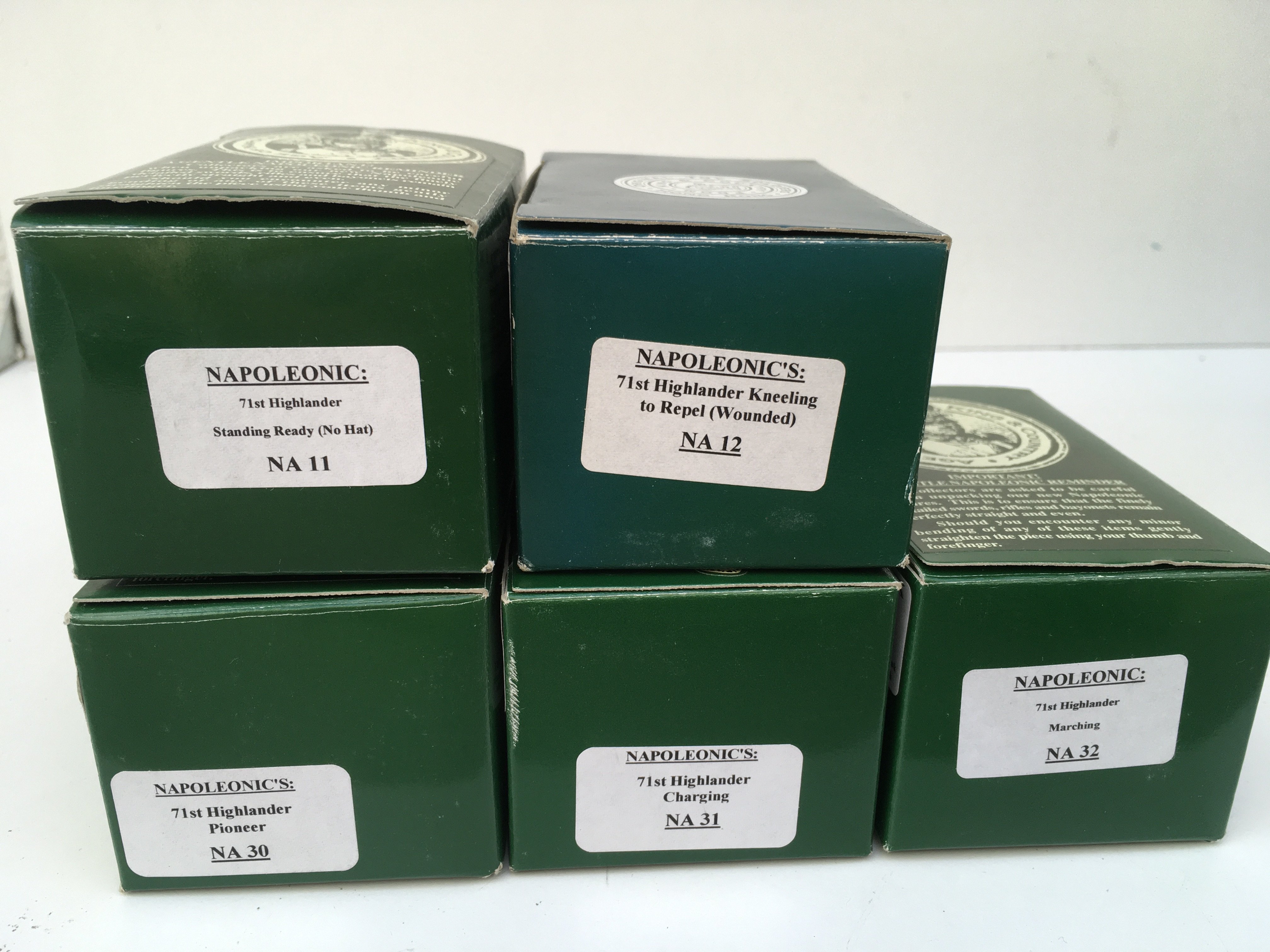 A collection of 5 boxed King and Country Napoleonic Minature Military models featuring the 71st Highlanders including NA11..NA12.. NA30..NA31..NA32. No reserve.